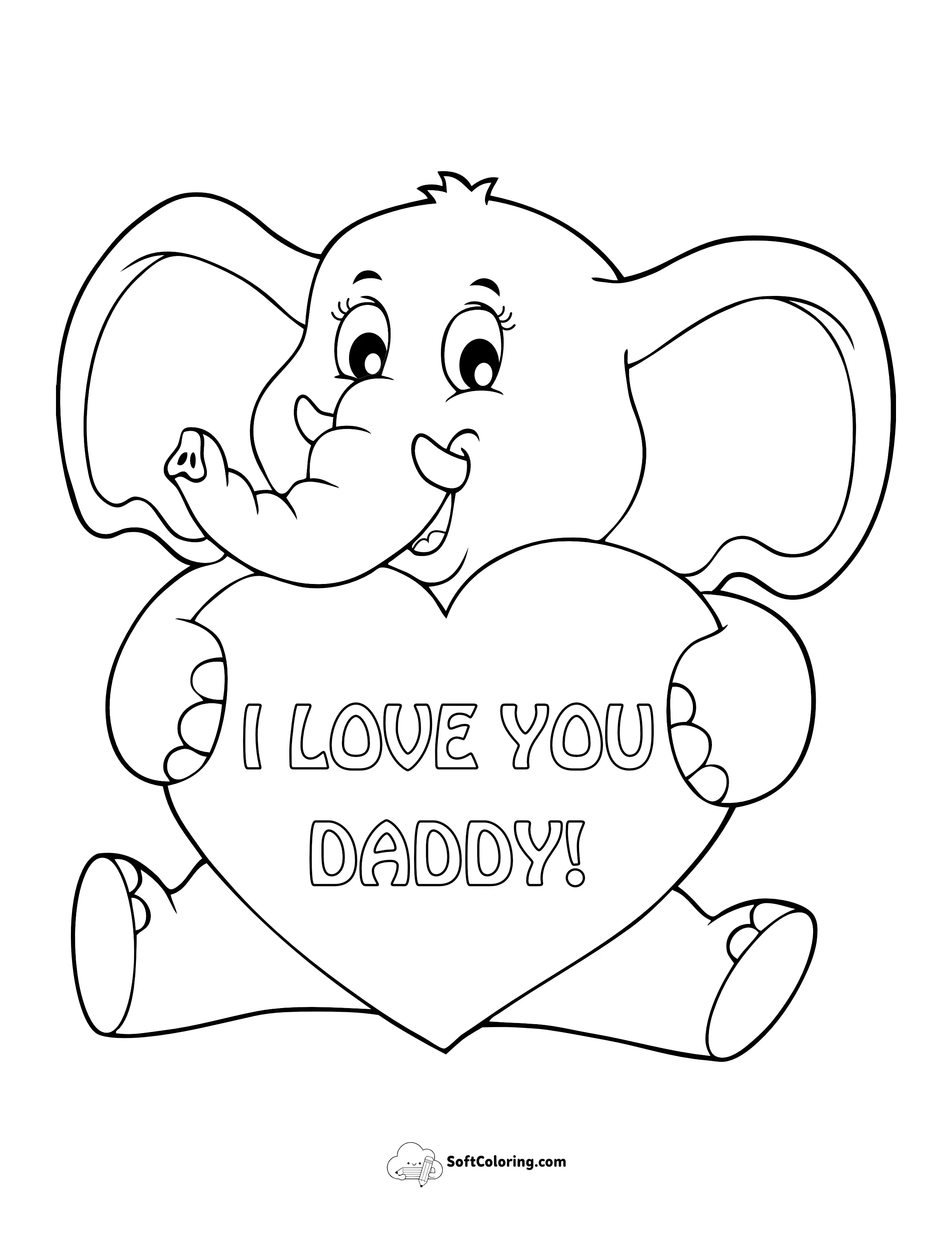 Cute Father's Day Coloring Page For Preschoolers