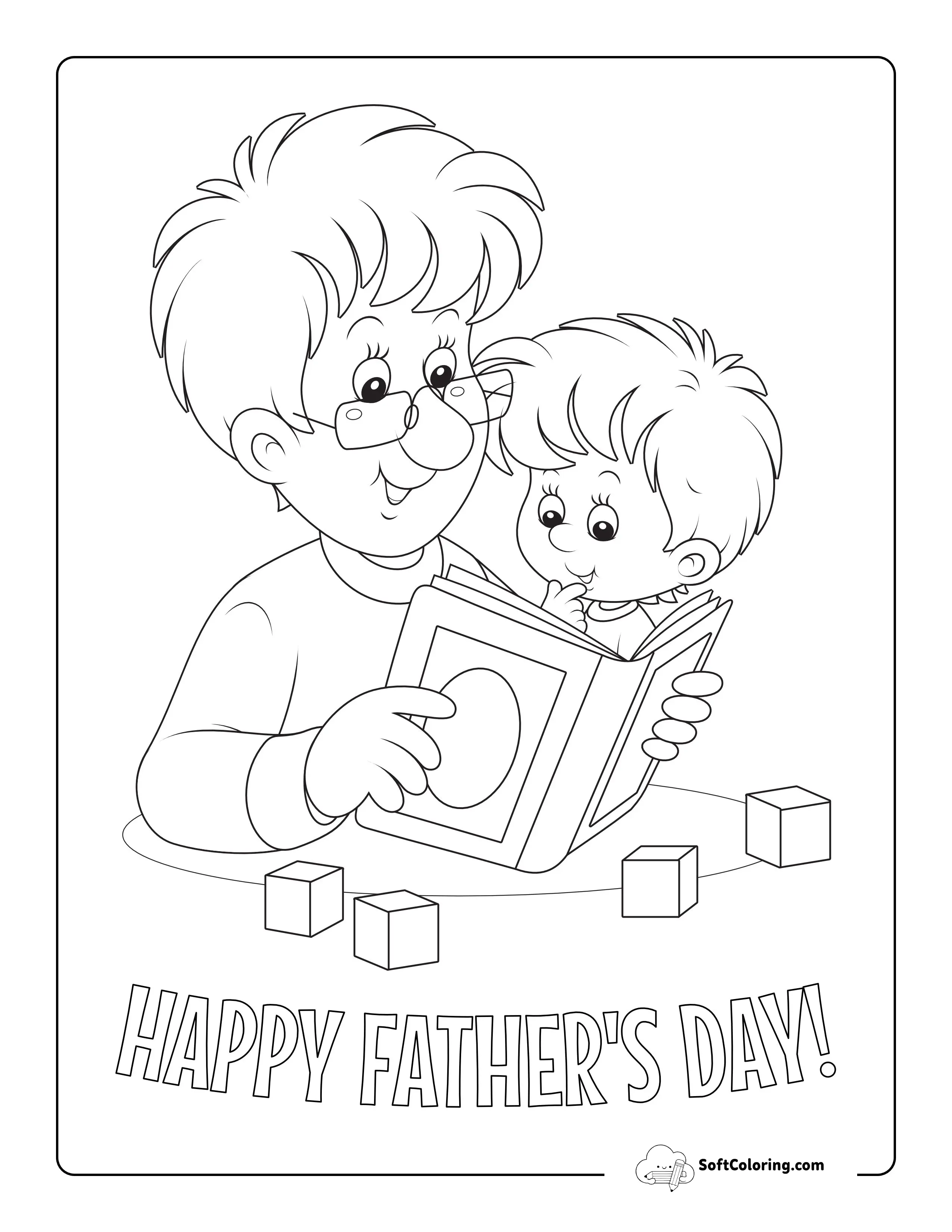 "Happy Father's Day" Picture To Color
