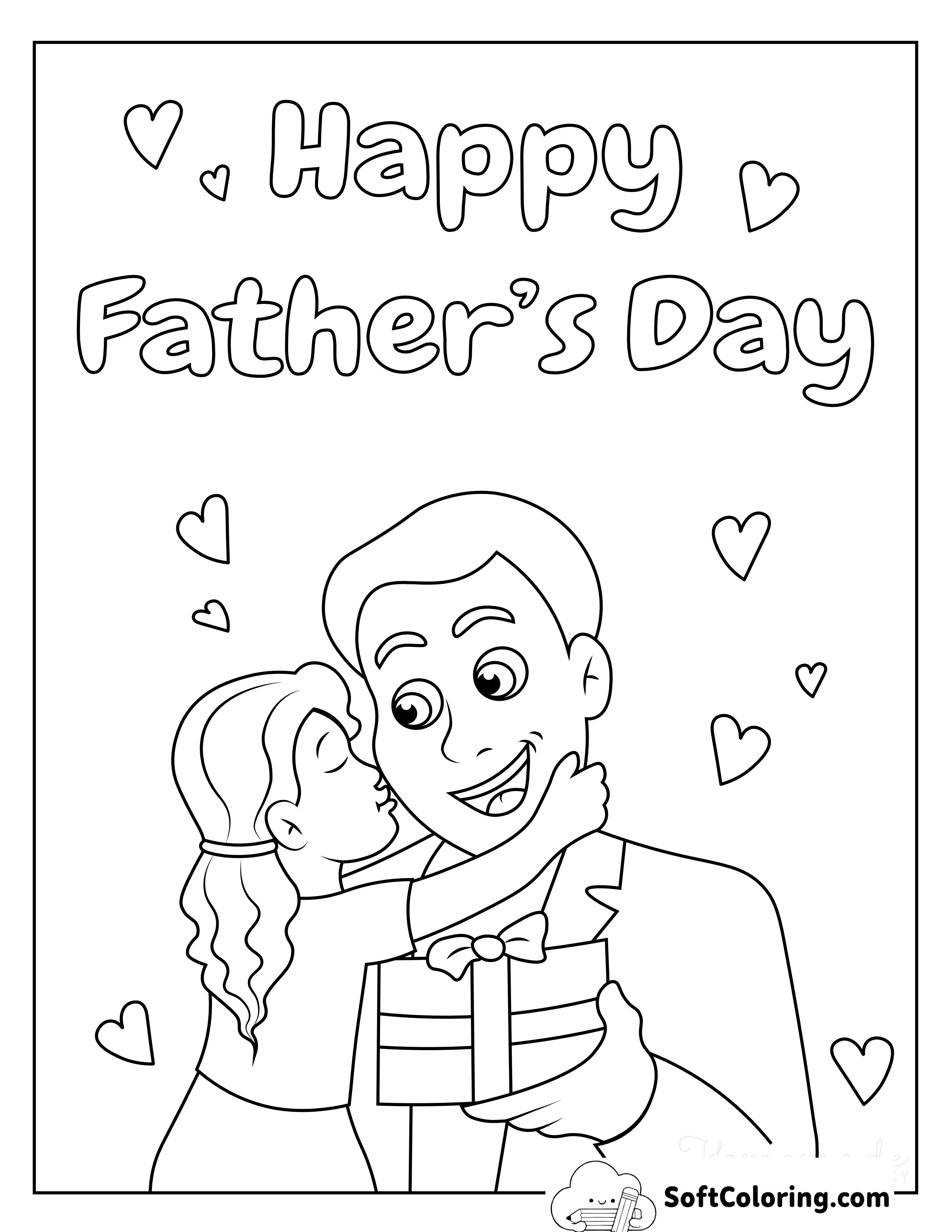 Father & Daughter Coloring Page