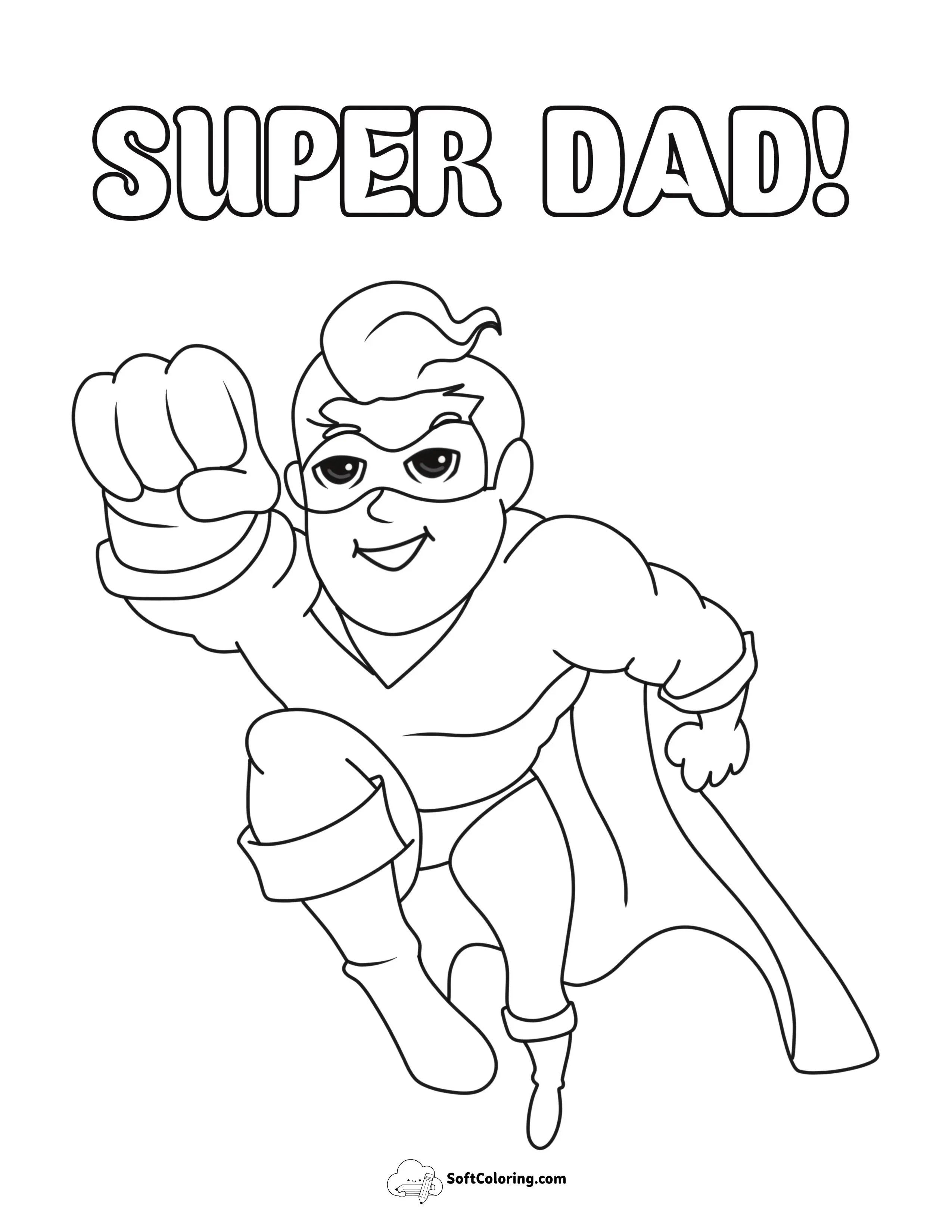 Cartoon "Super Dad" Coloring Sheet