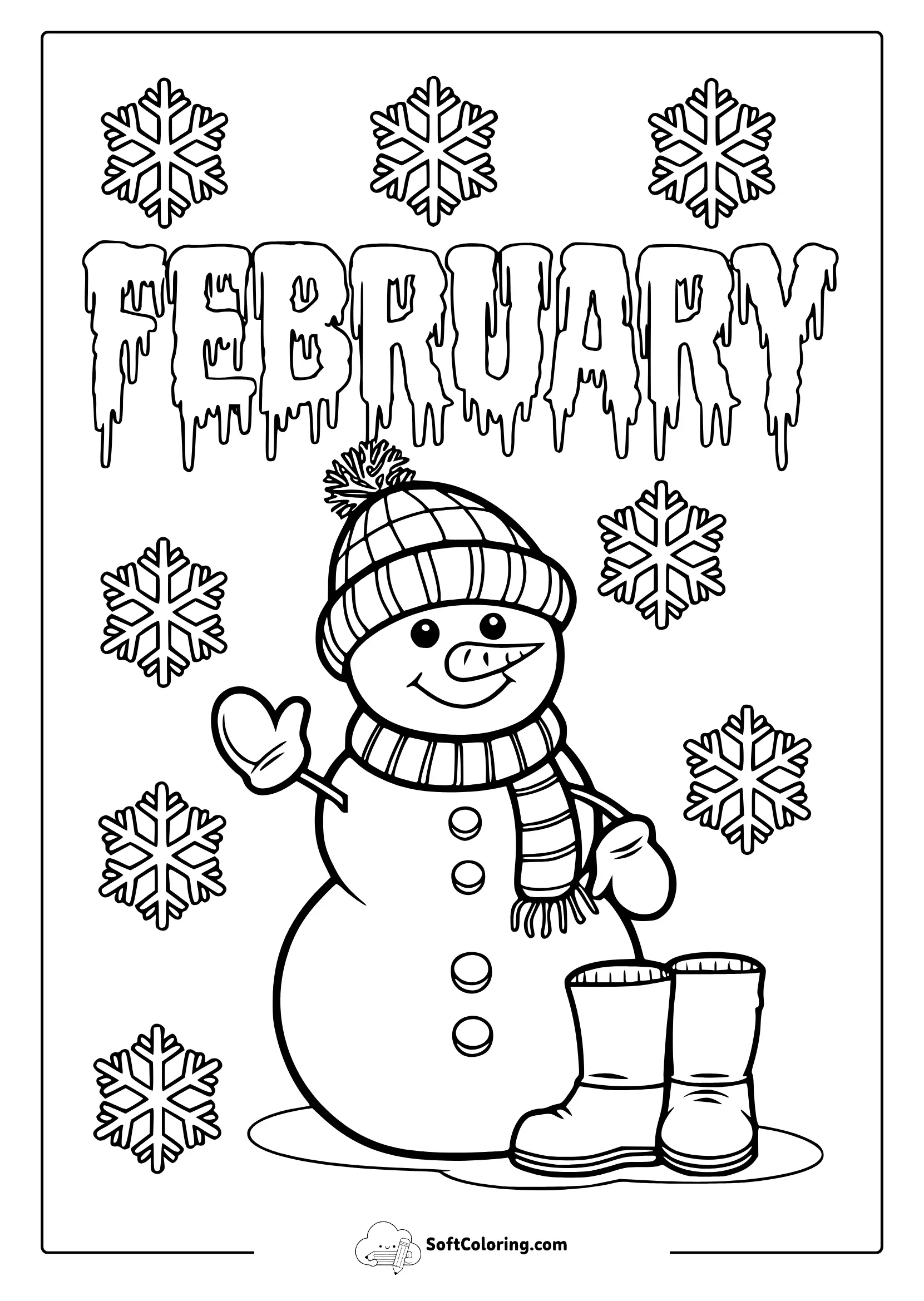 February Coloring Page