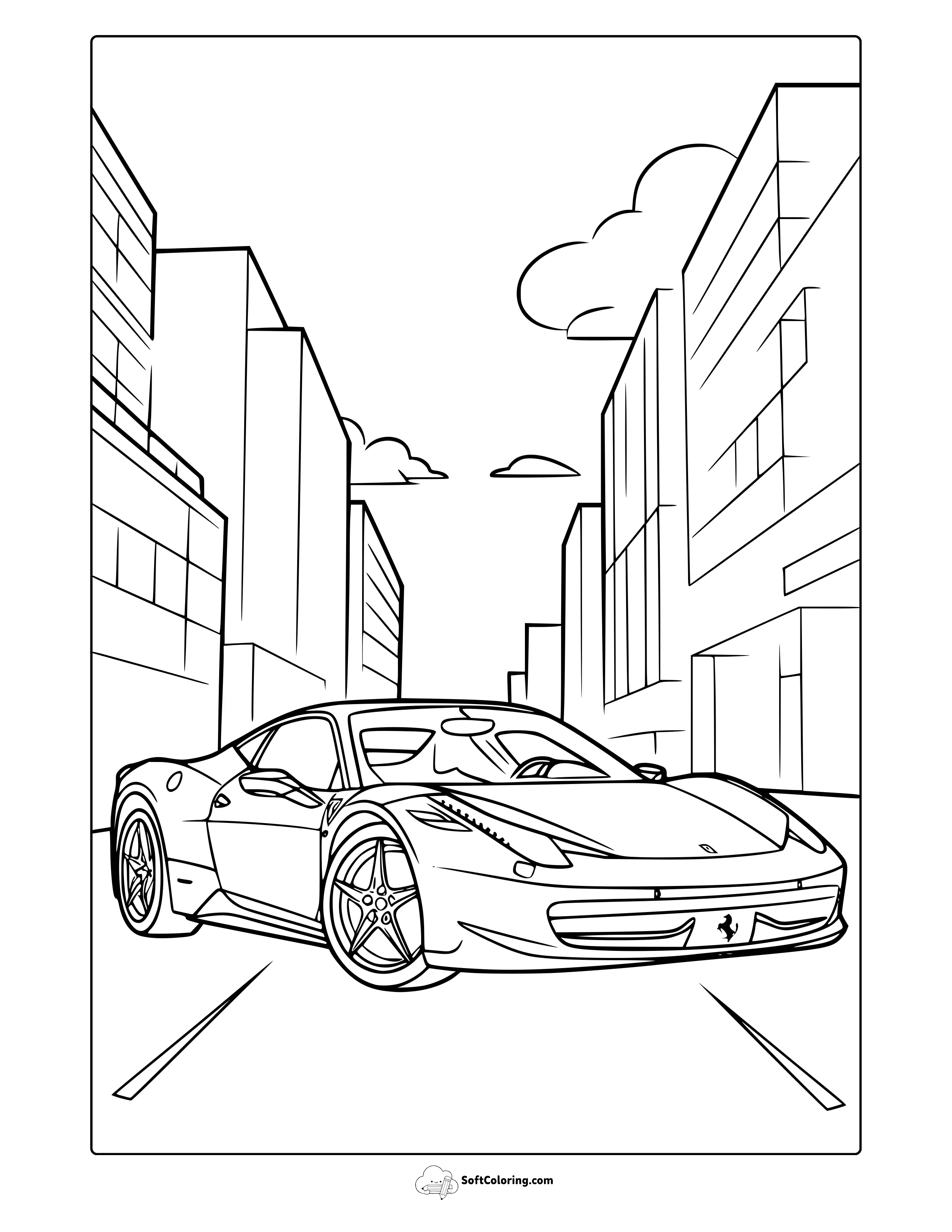 Ferrari Car Coloring Page