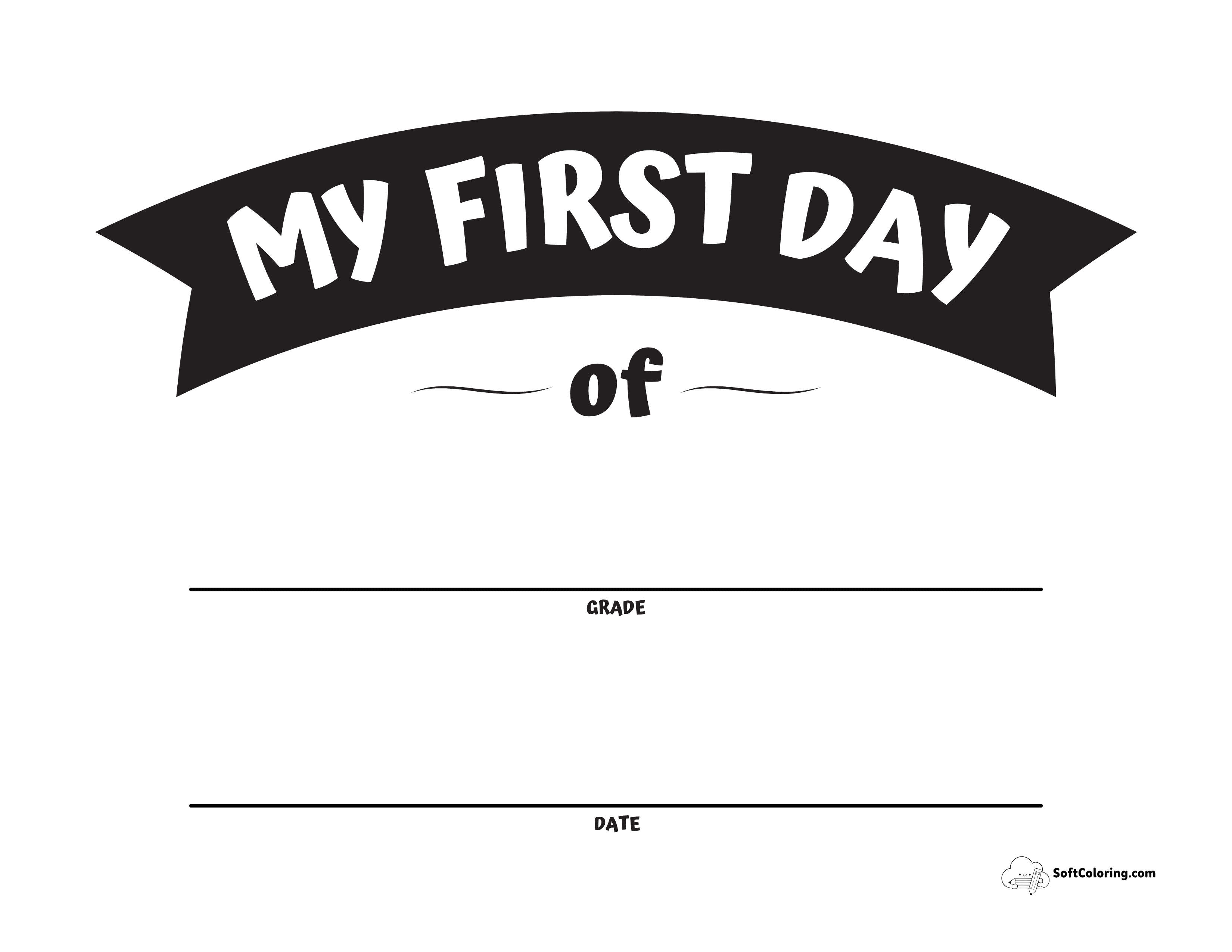 Simple Printable First Day Of School Sign Pdf