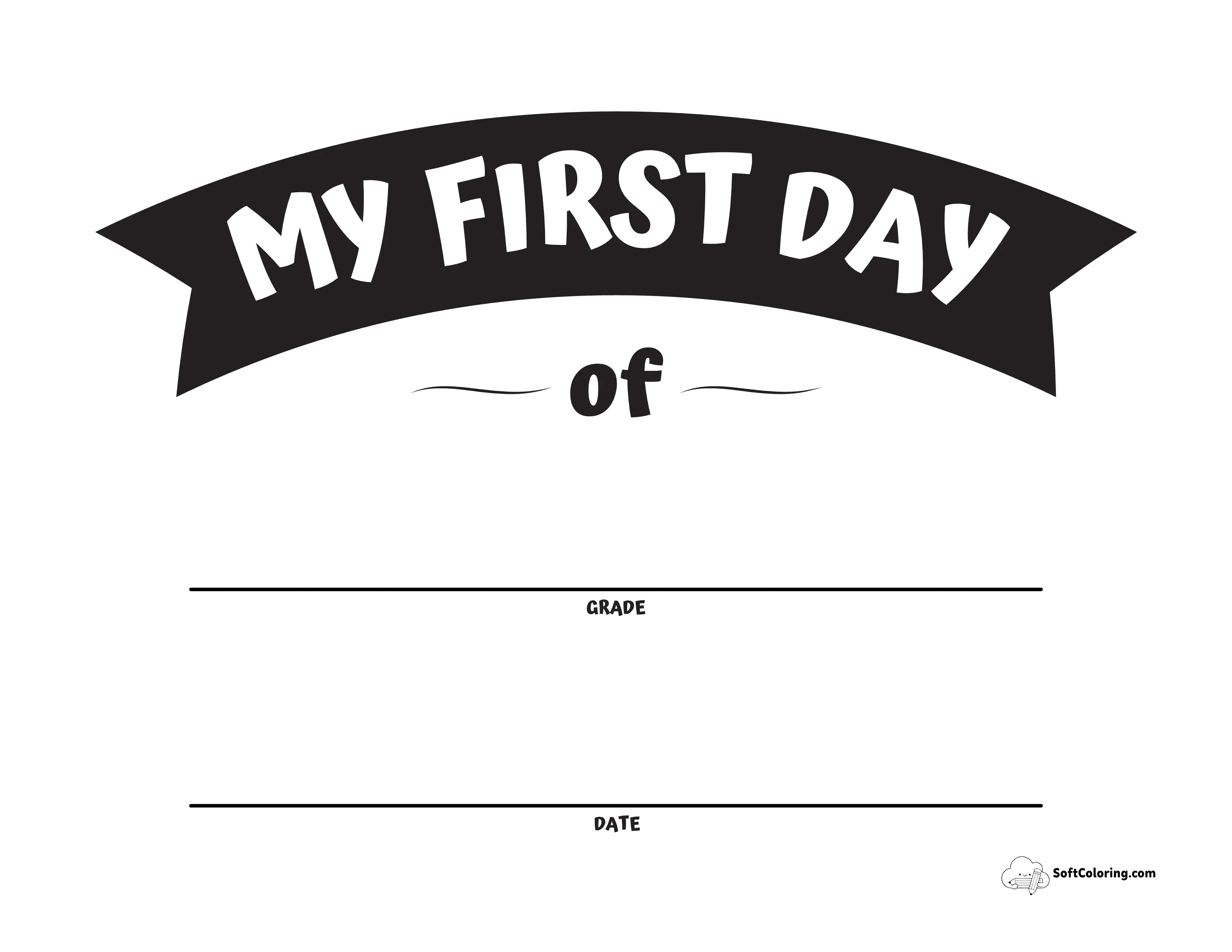 Simple Printable First Day Of School Sign Pdf