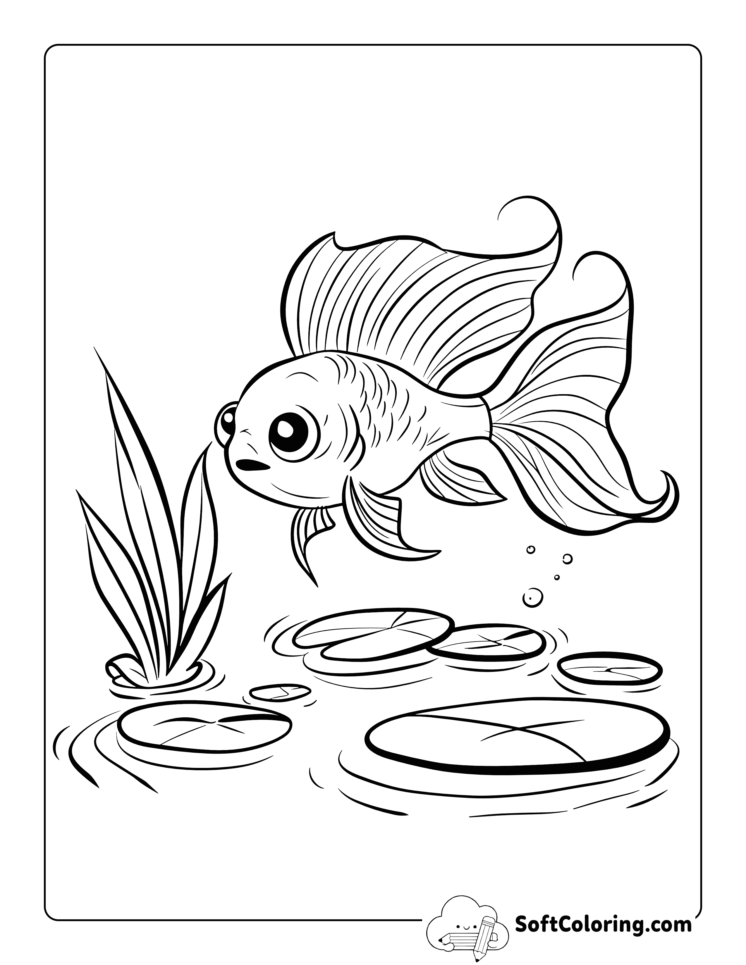 Betta Fish Coloring Page