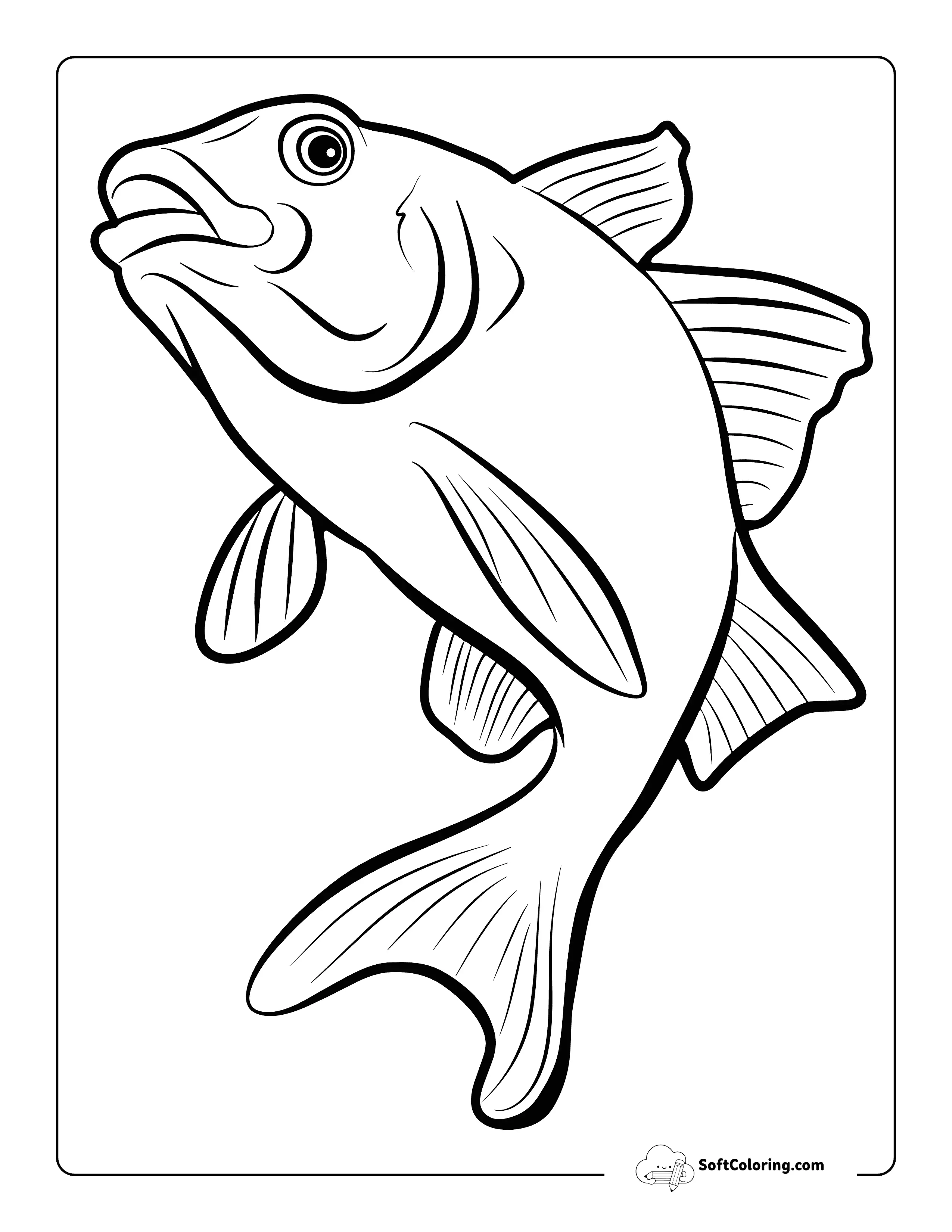 Simple Fish Coloring Sheet For Kids