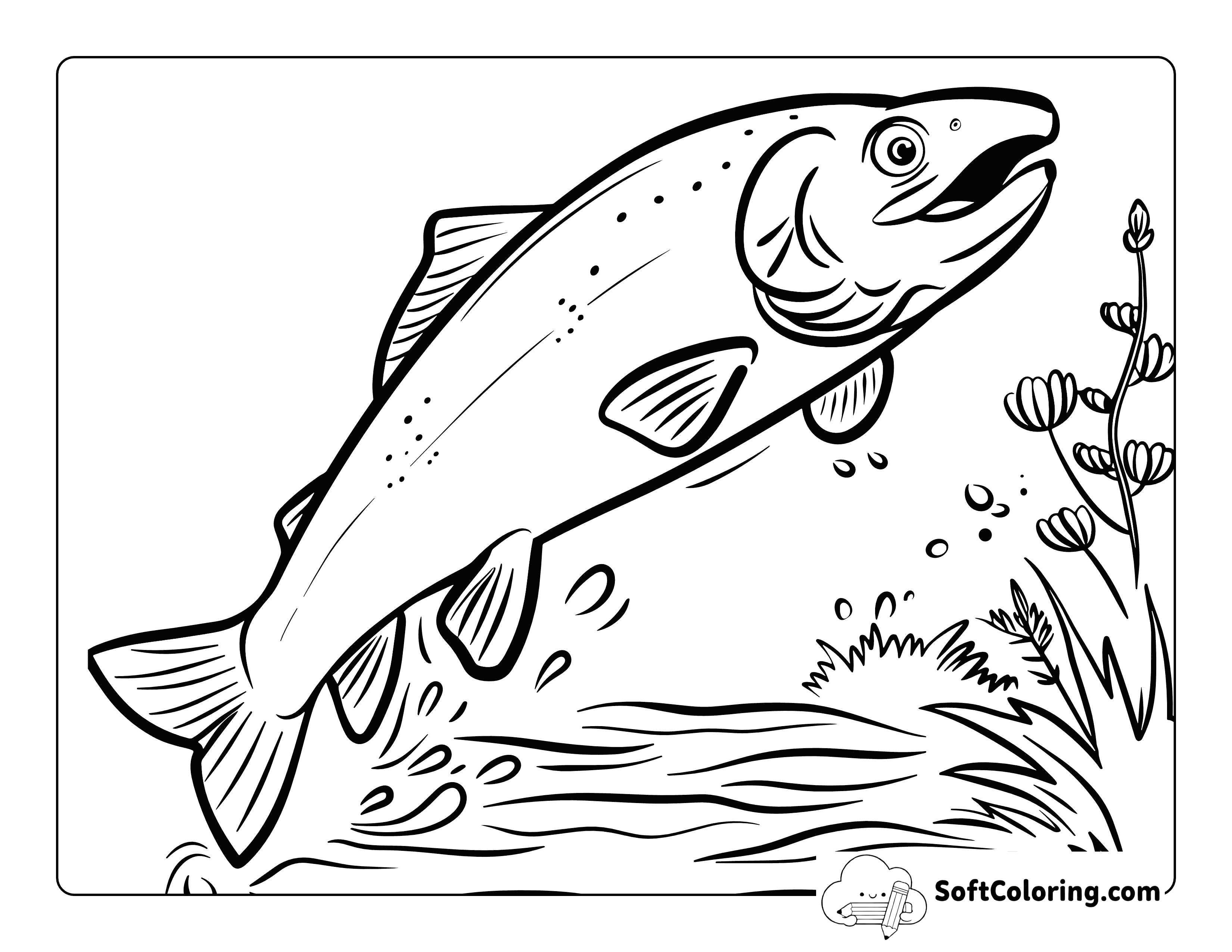 Simple Salmon Coloring Sheet Printable