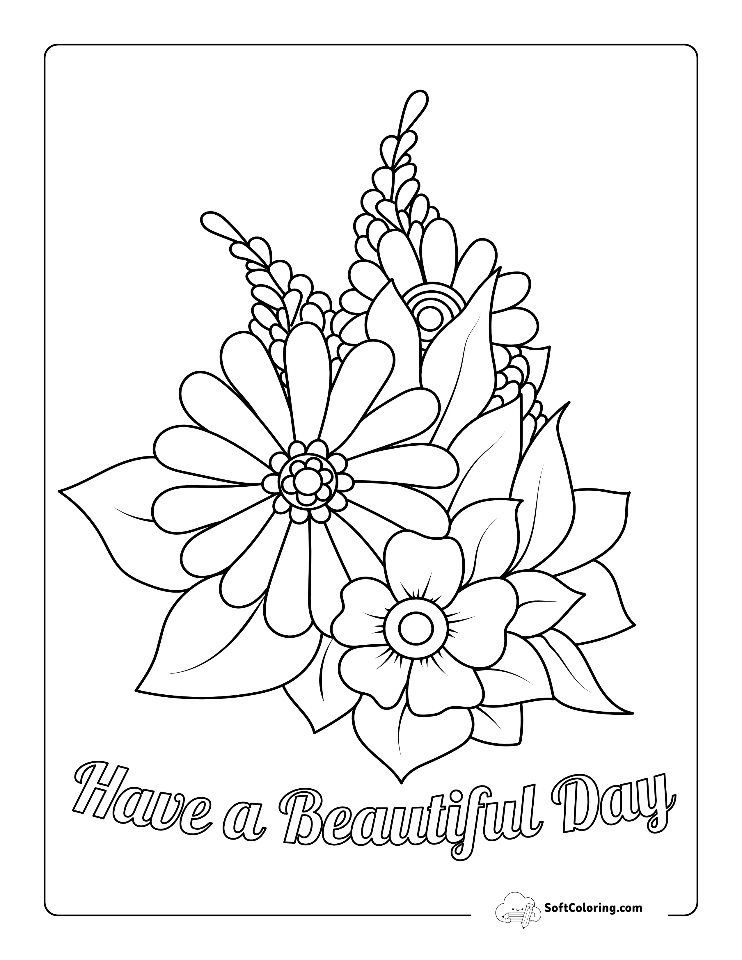 Simple Floral Bouquet Coloring Page