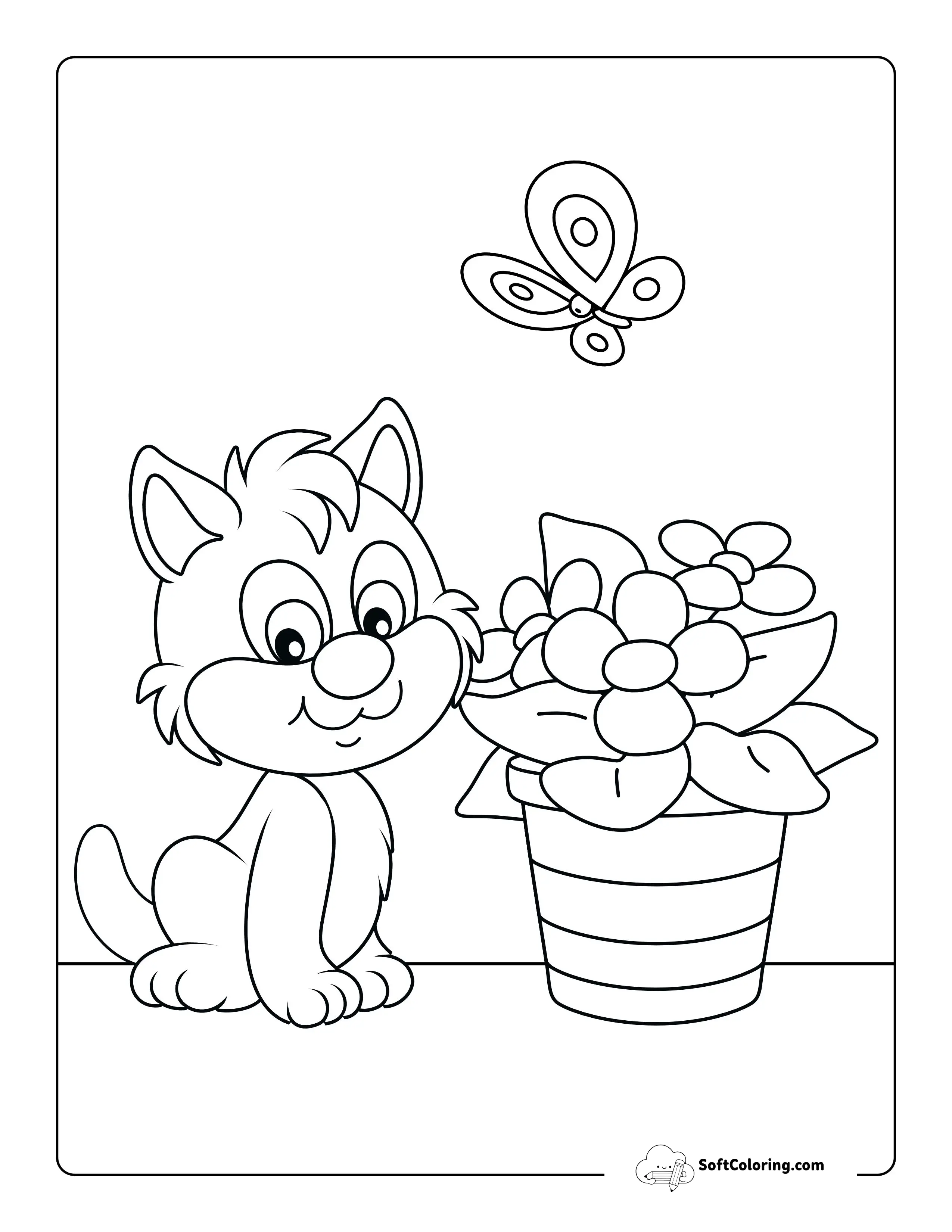 Flower Coloring Sheet For Kids