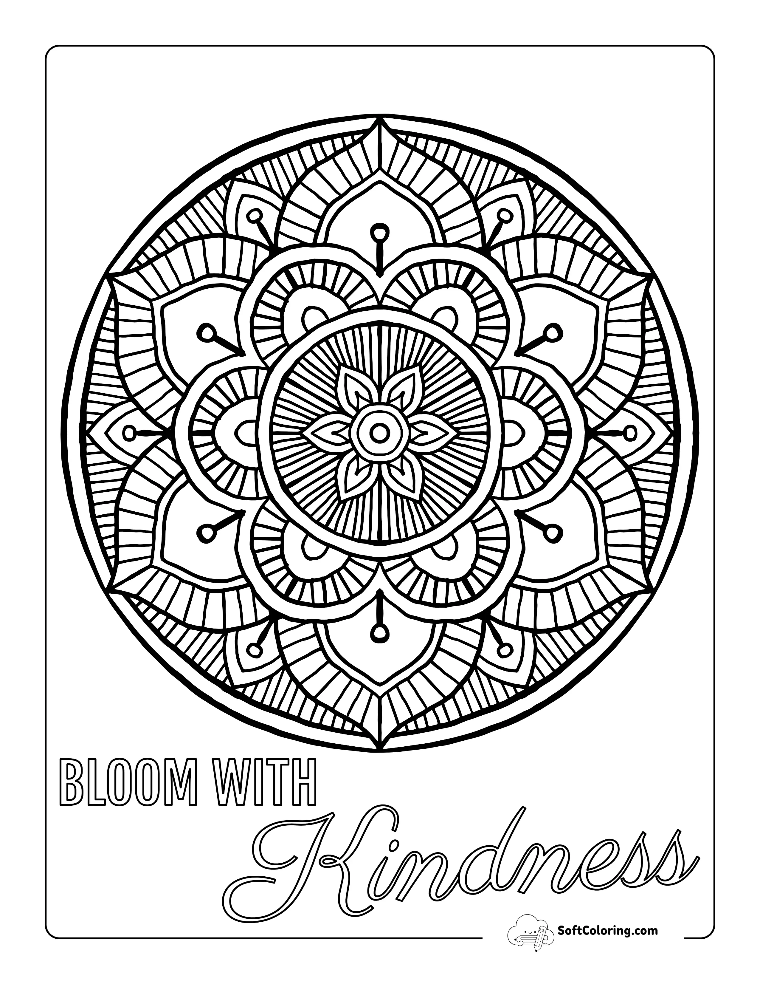 Patterned Flower Mandala To Color