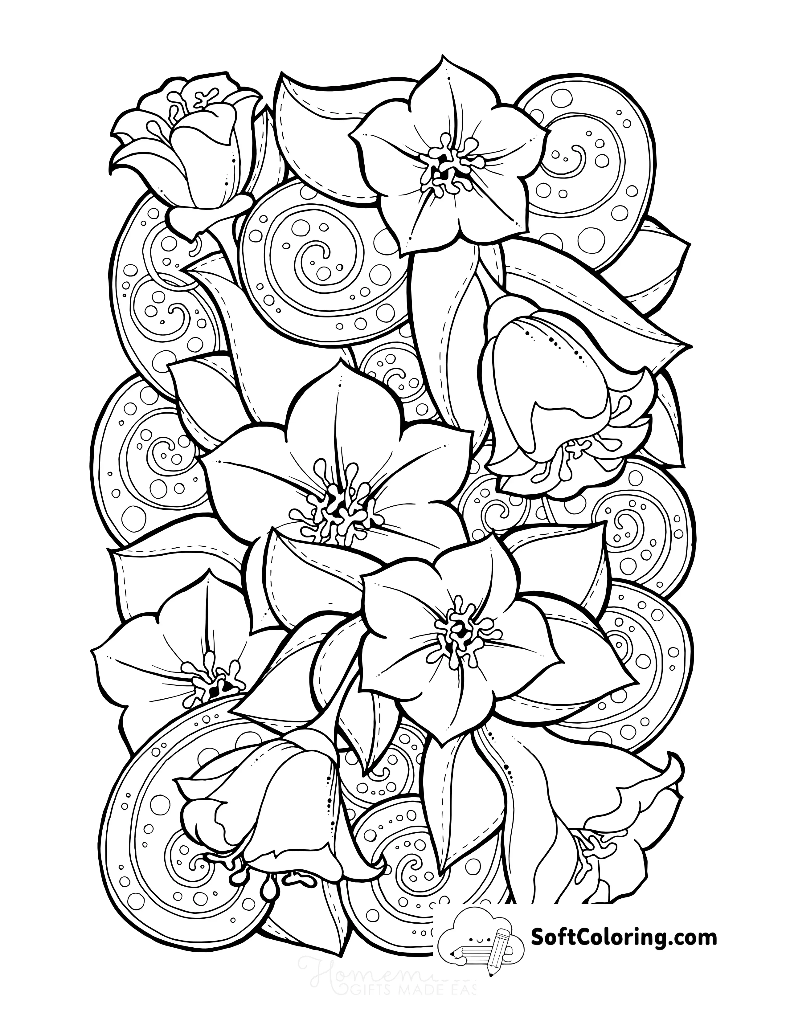 Flower Doodle Coloring Page