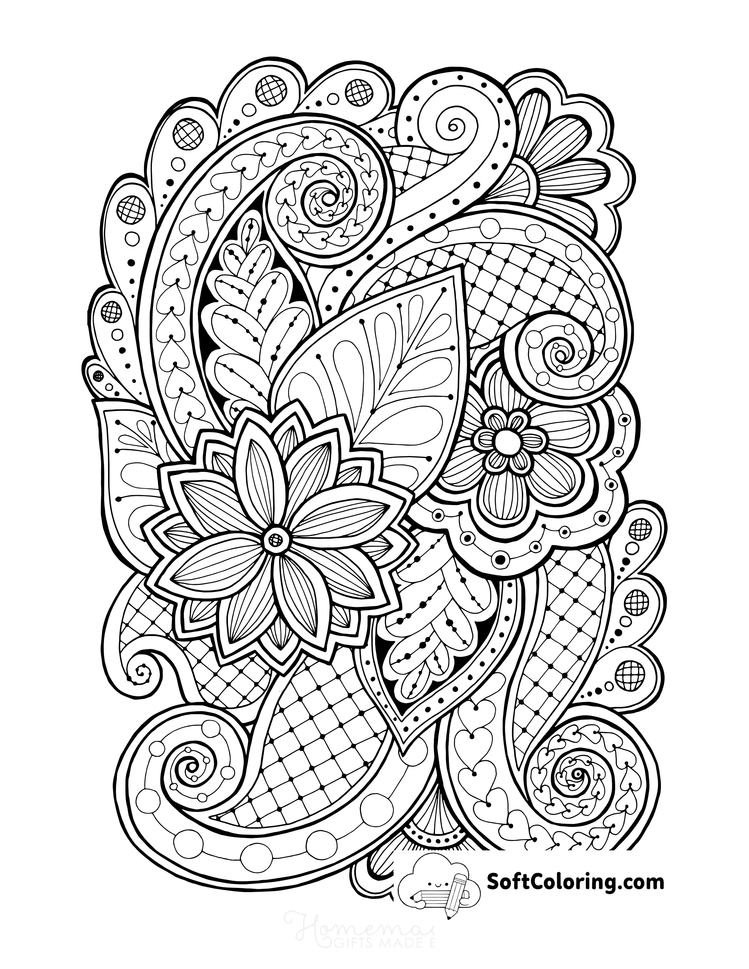 Detailed Flower Picture To Color