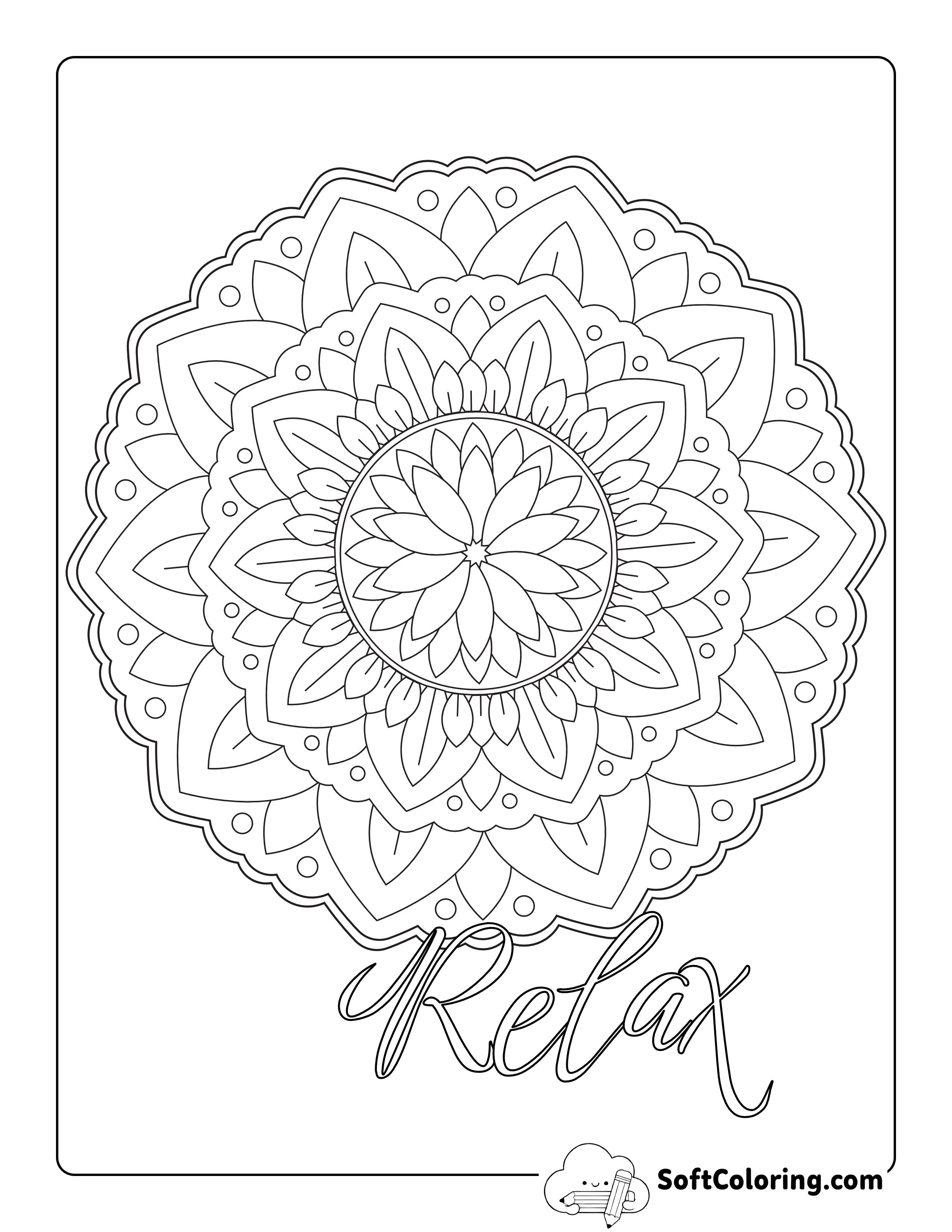 Round Flower Mandala Printable