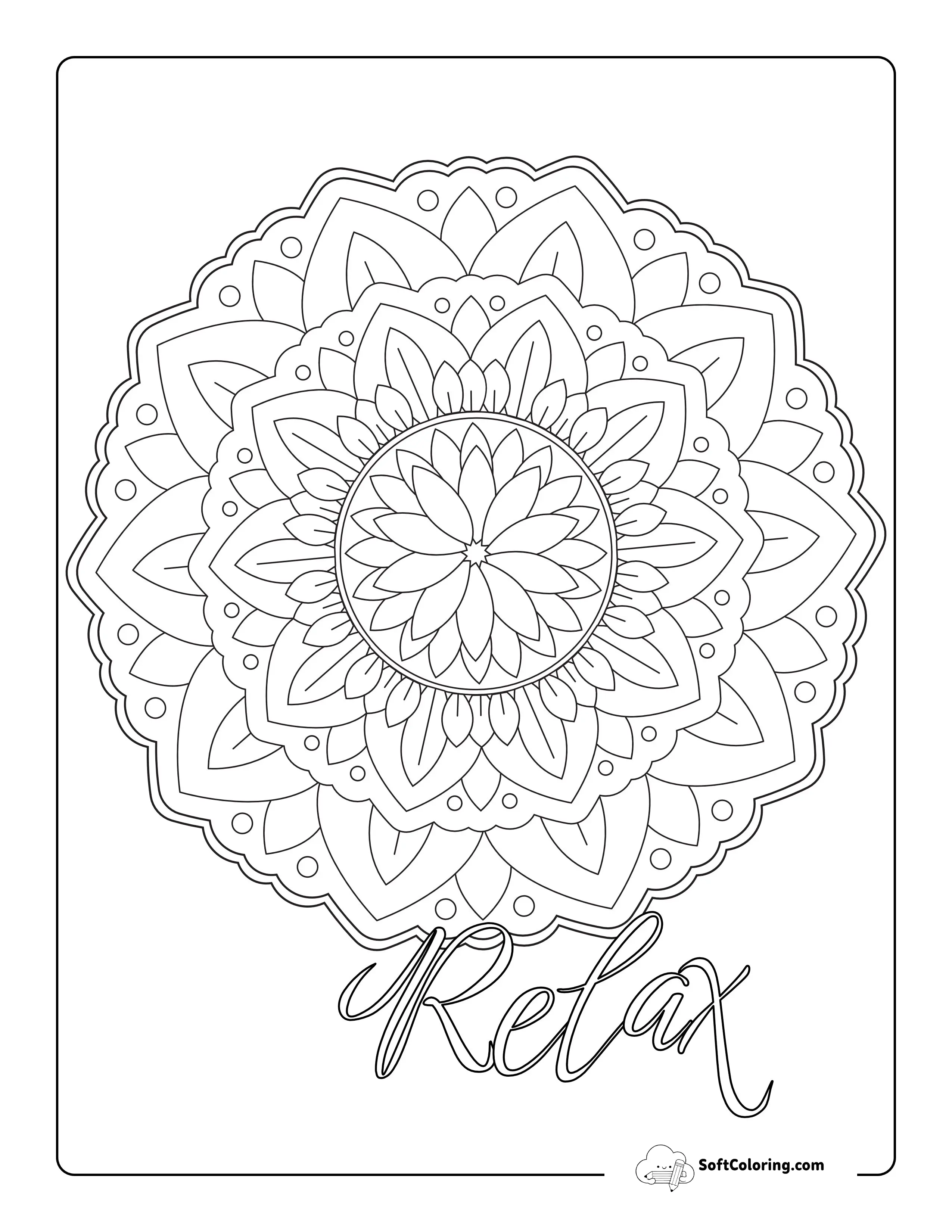 Intricate Flower Mandala To Color