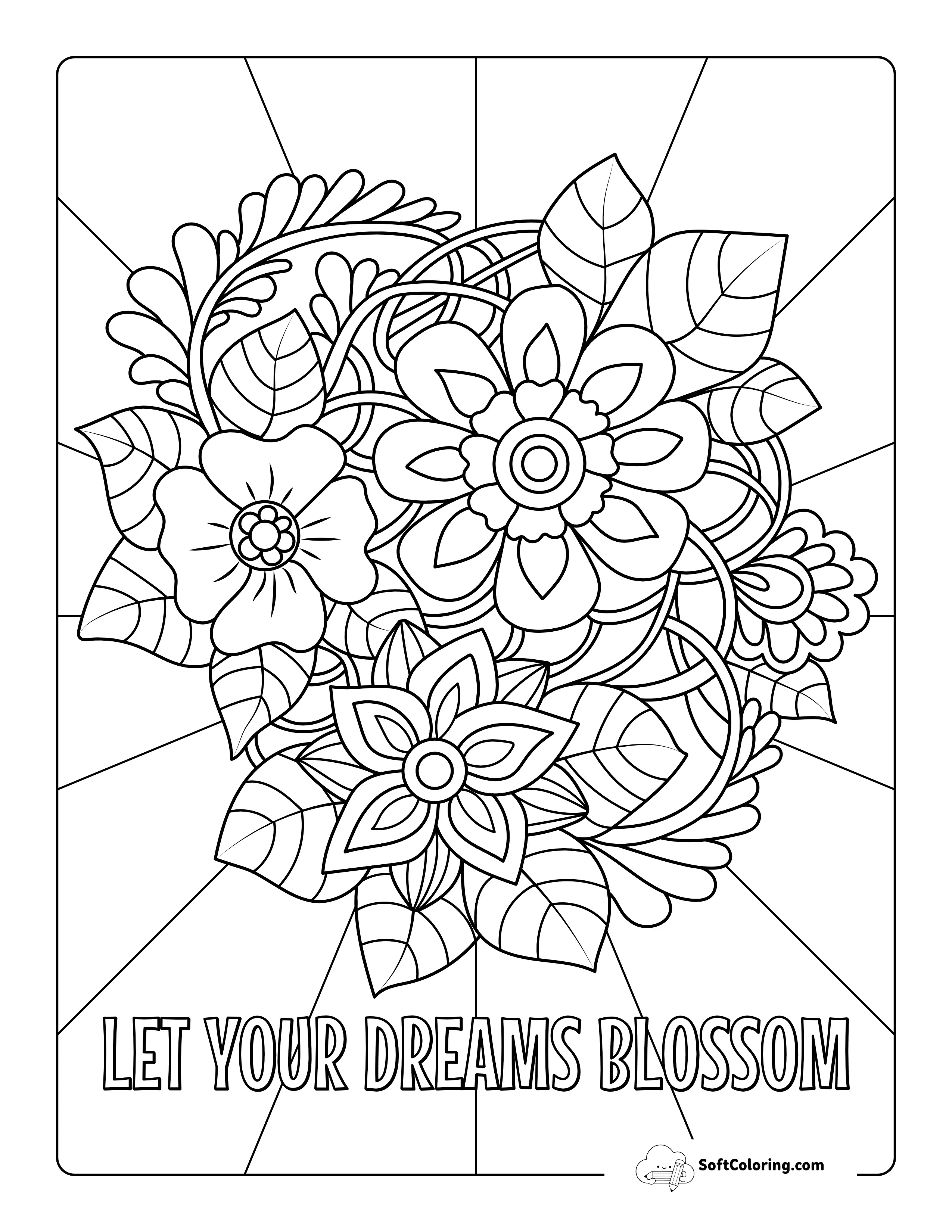 Simple Floral Pattern Coloring Page