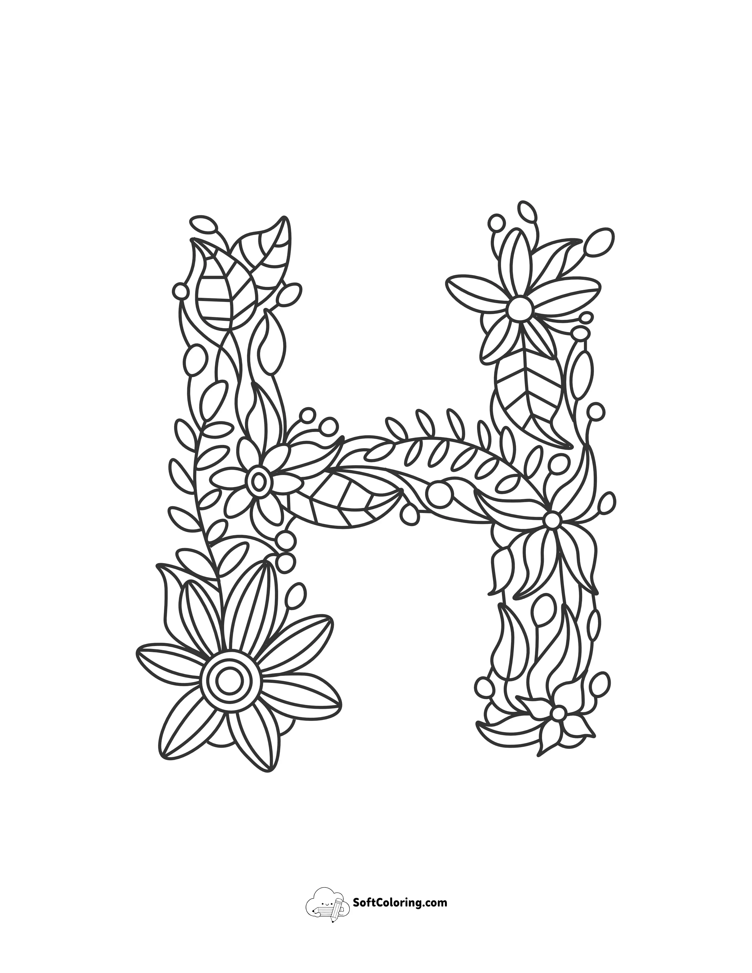Letter "H" Flower Alphabet