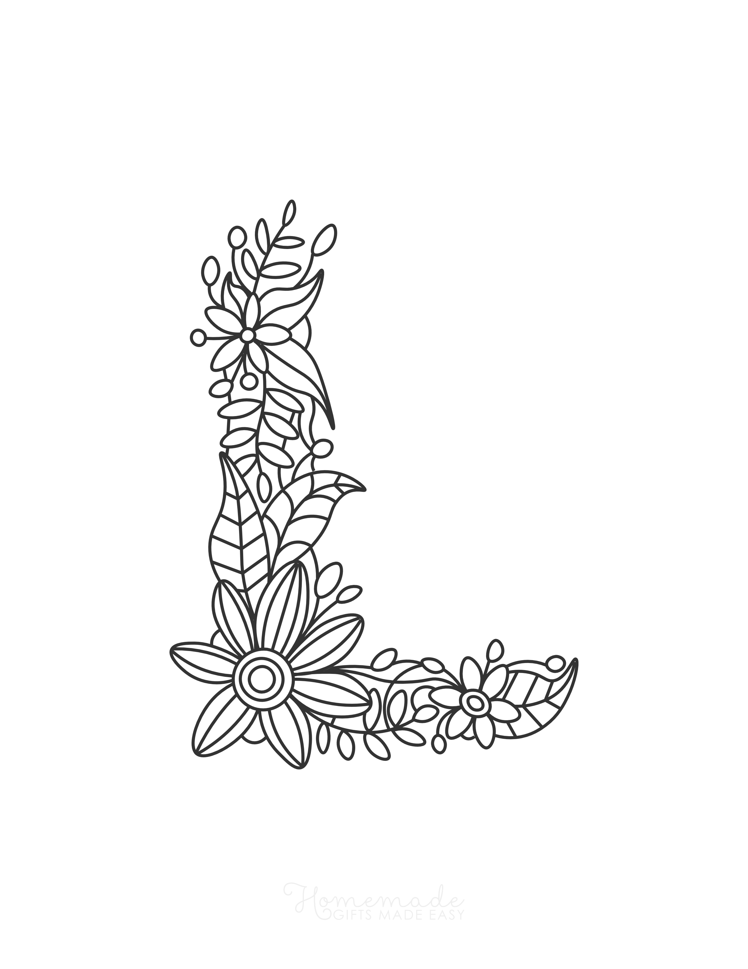Letter "L" Flower Doodle Alphabet