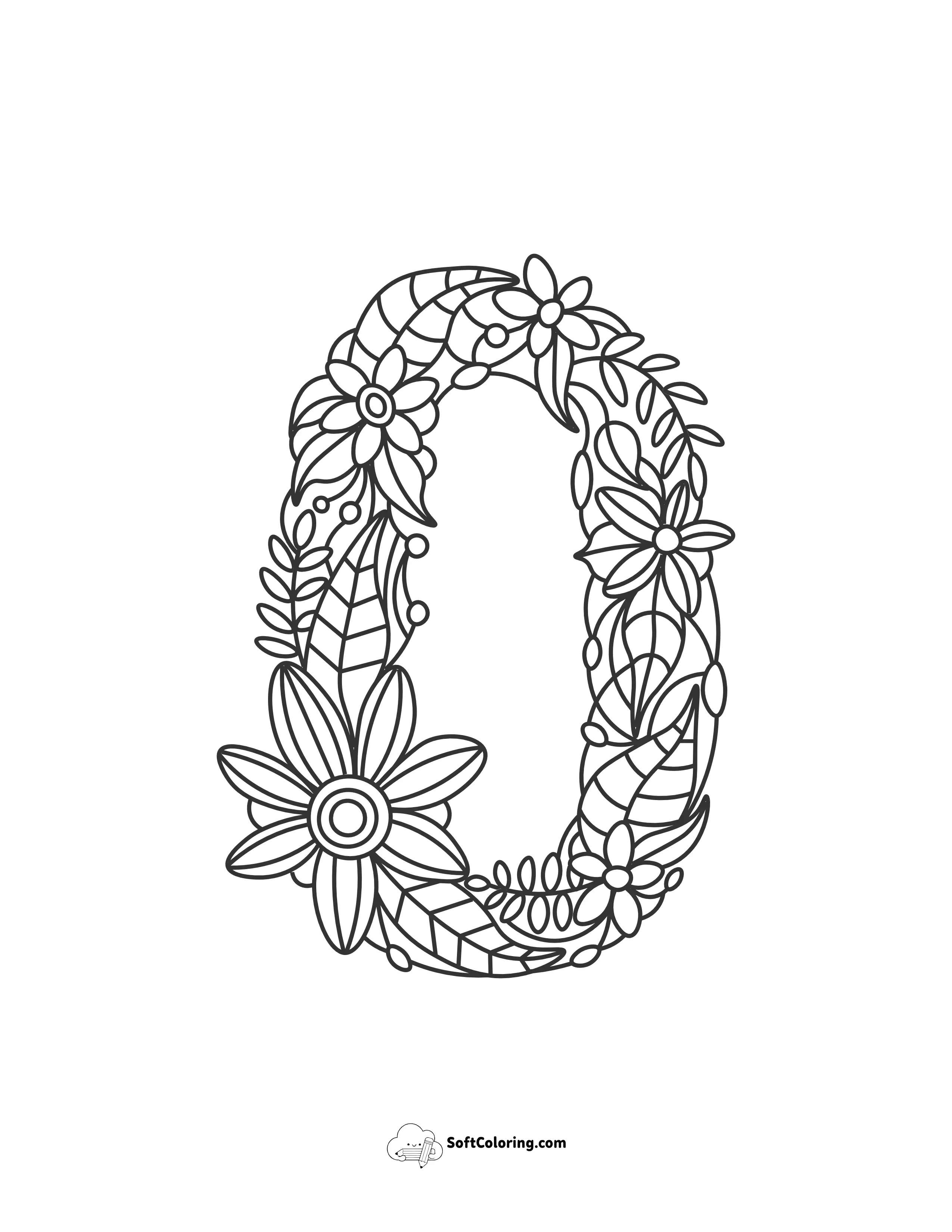 Floral Numbers To Color (0-9 Complete! Large Pdf Download)