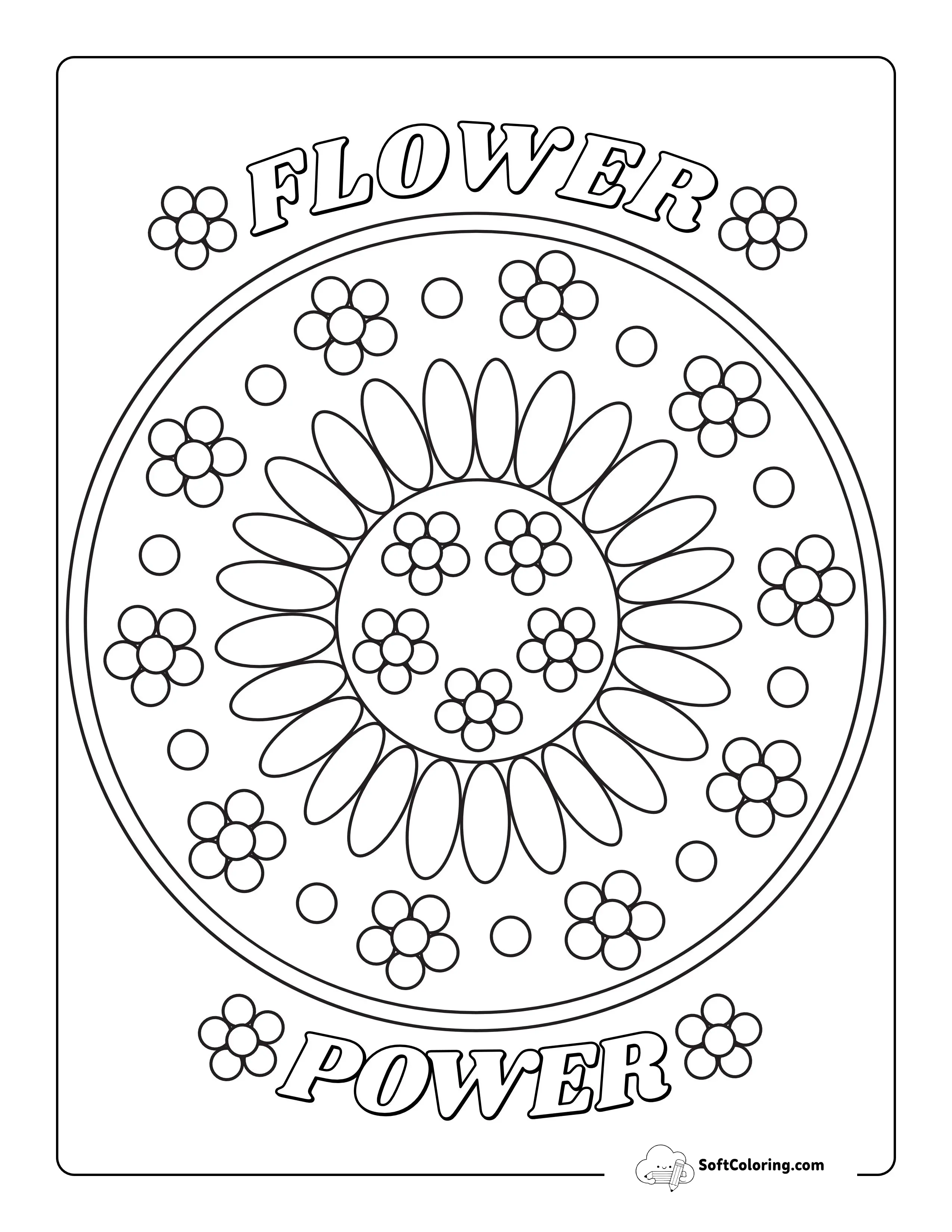 Simple Flower Mandala To Color