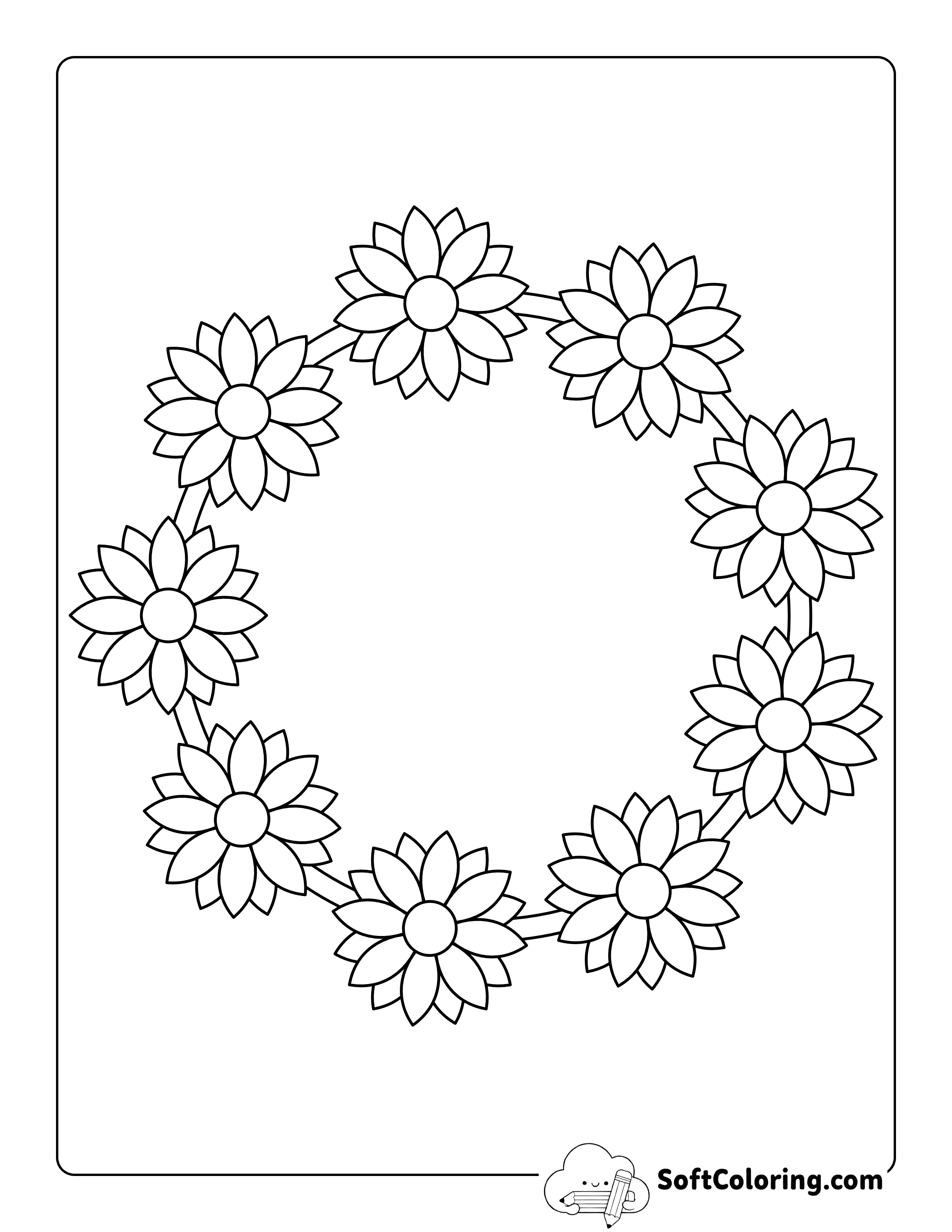 Flower Wreath Template