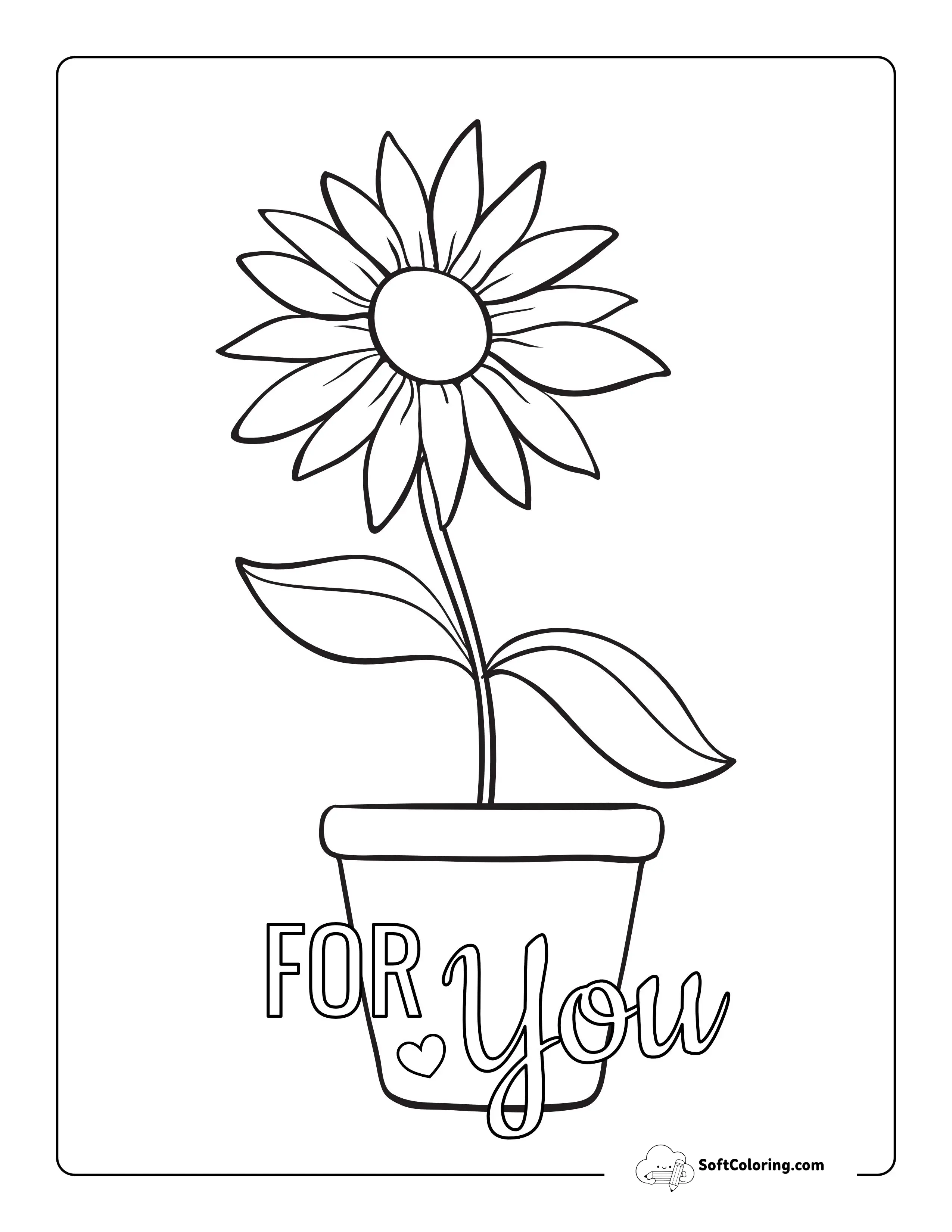 "For You" Coloring Page For Kids
