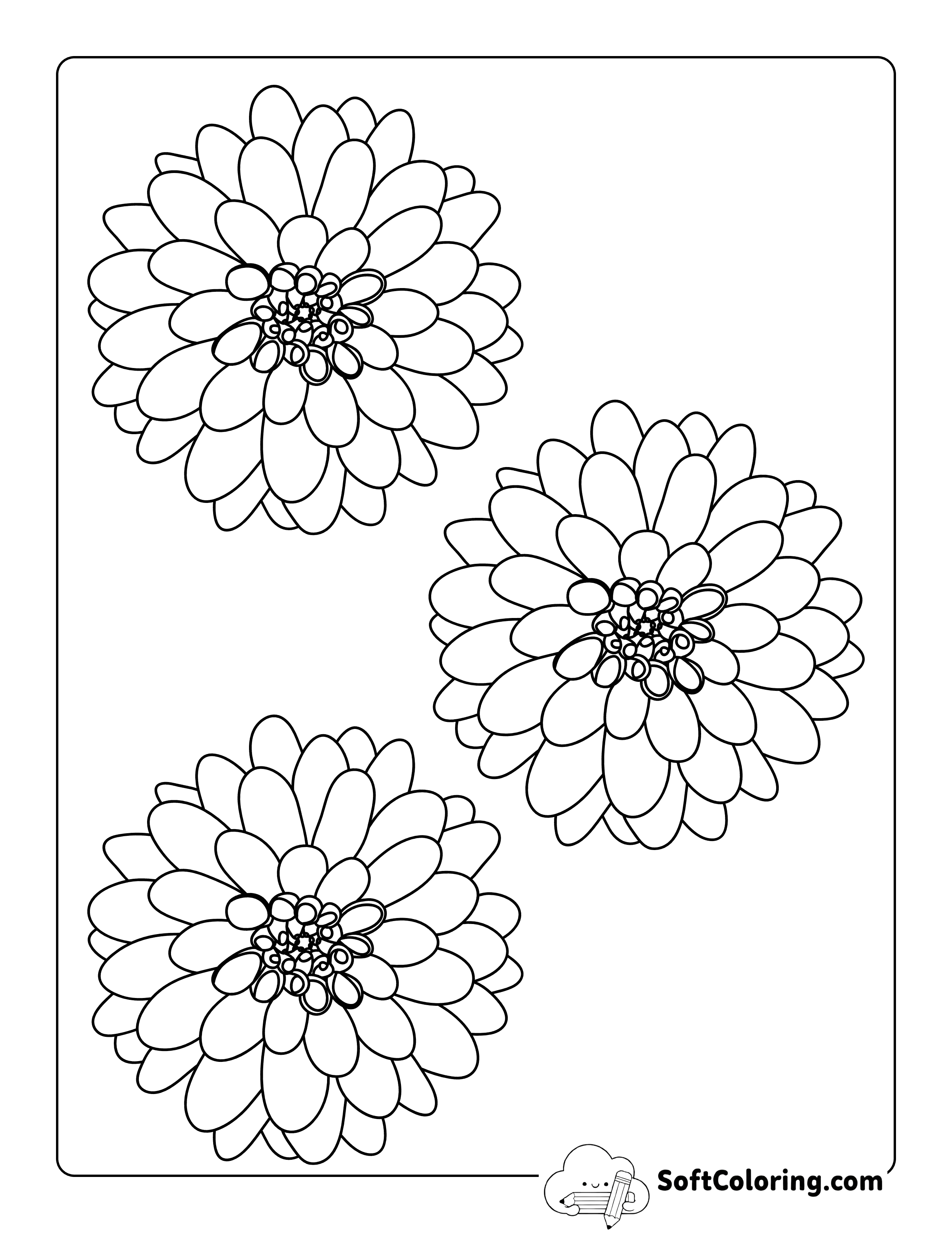 Dahlia Flower Template 4 inch