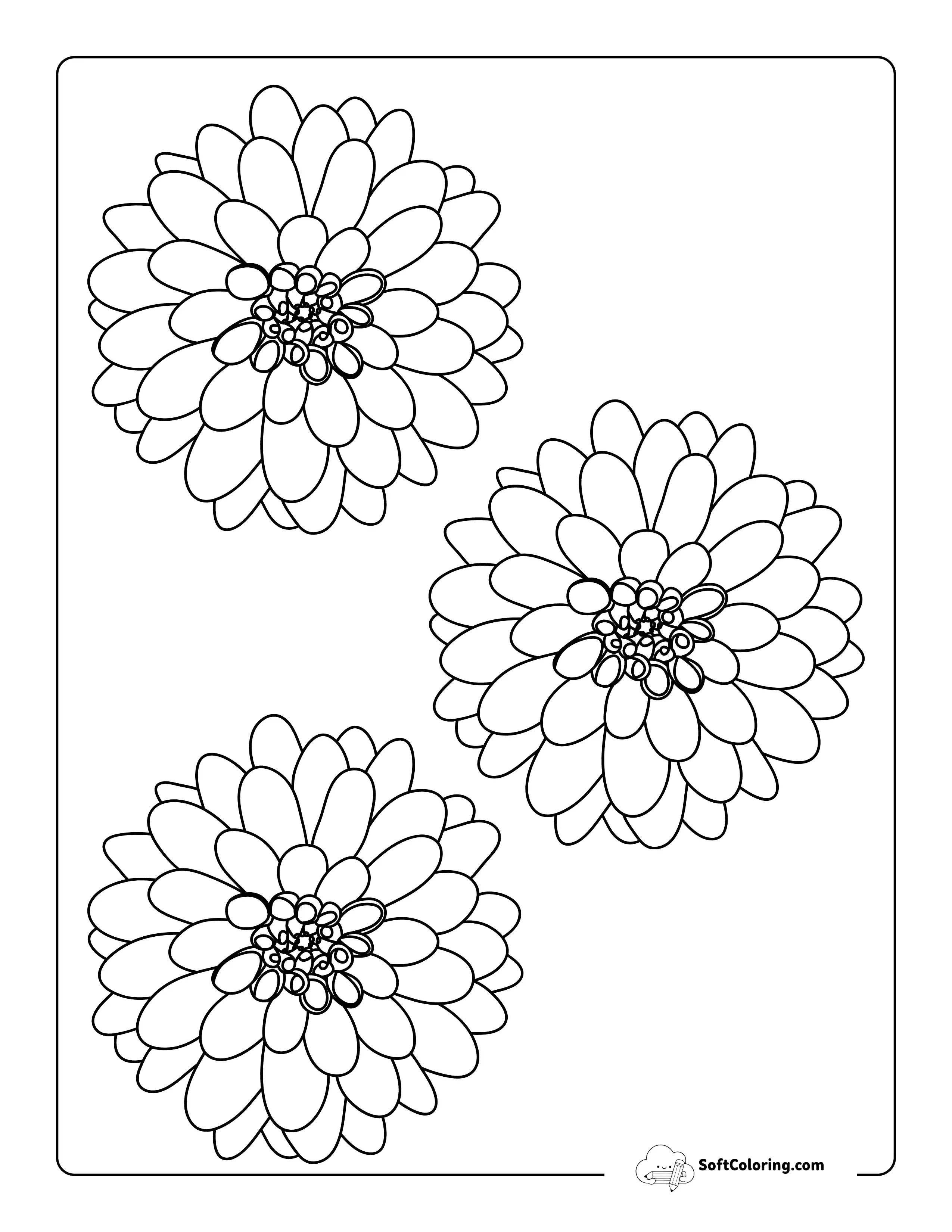 Dahlia Flower Template 4 Inch