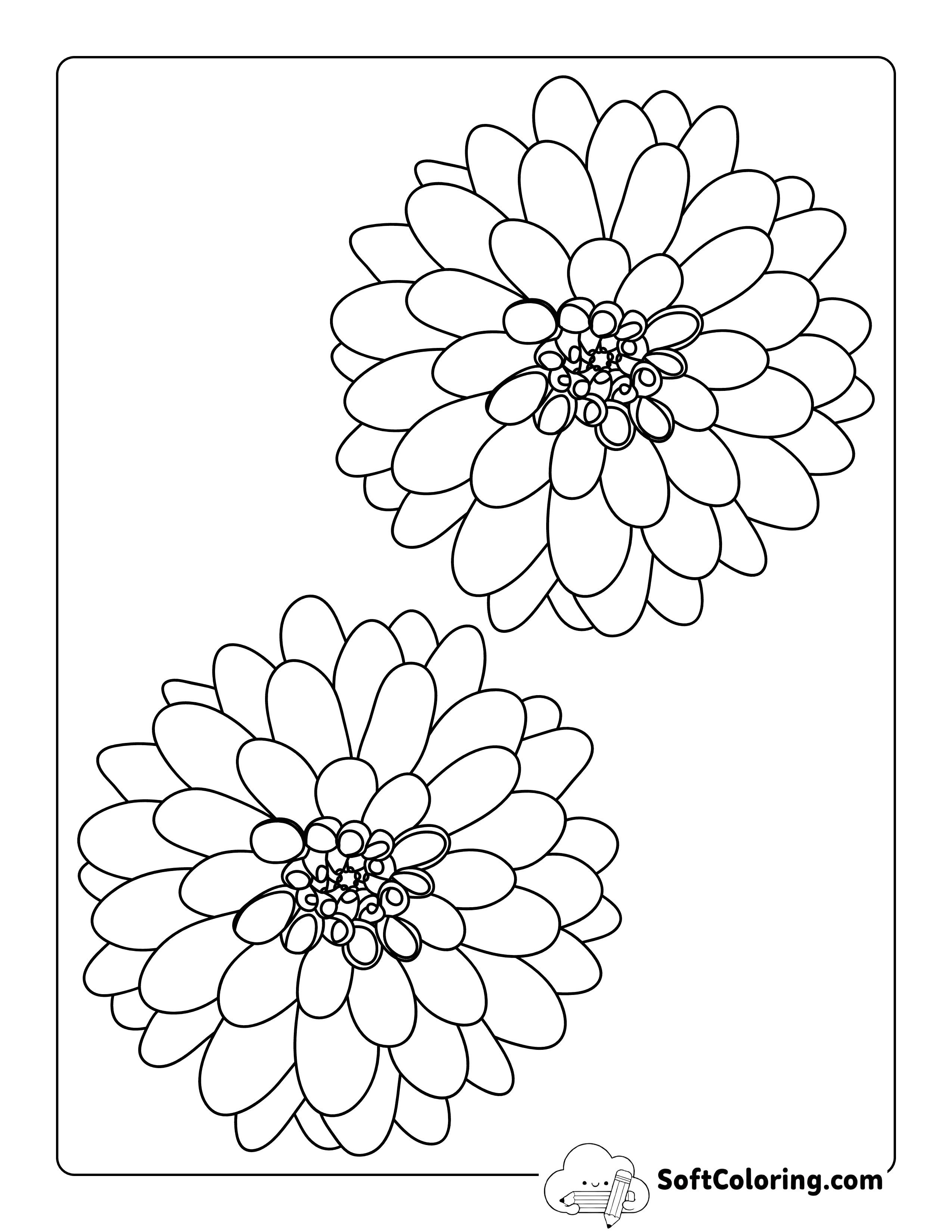 Dahlia Flower Template 5 inch