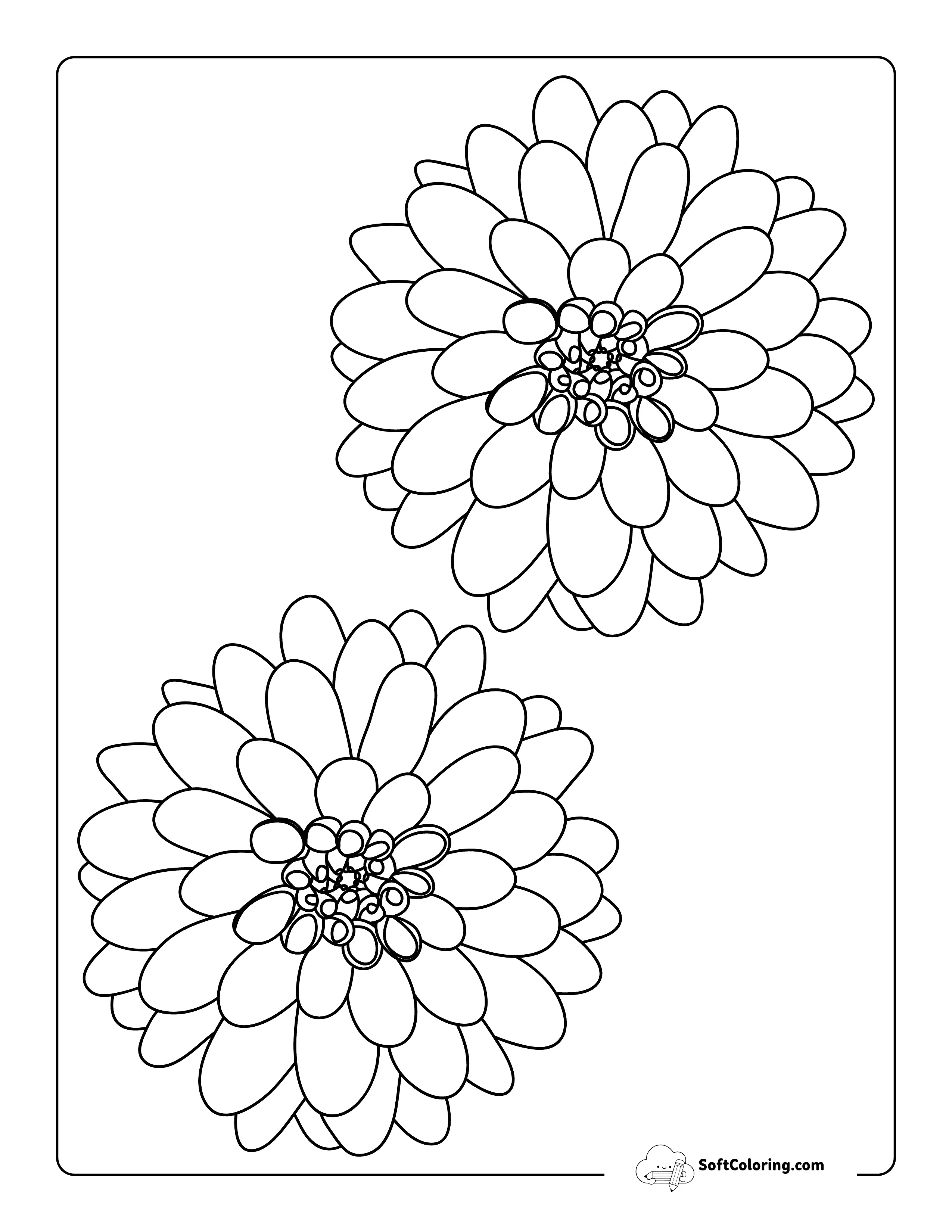 Dahlia Flower Template 5 Inch