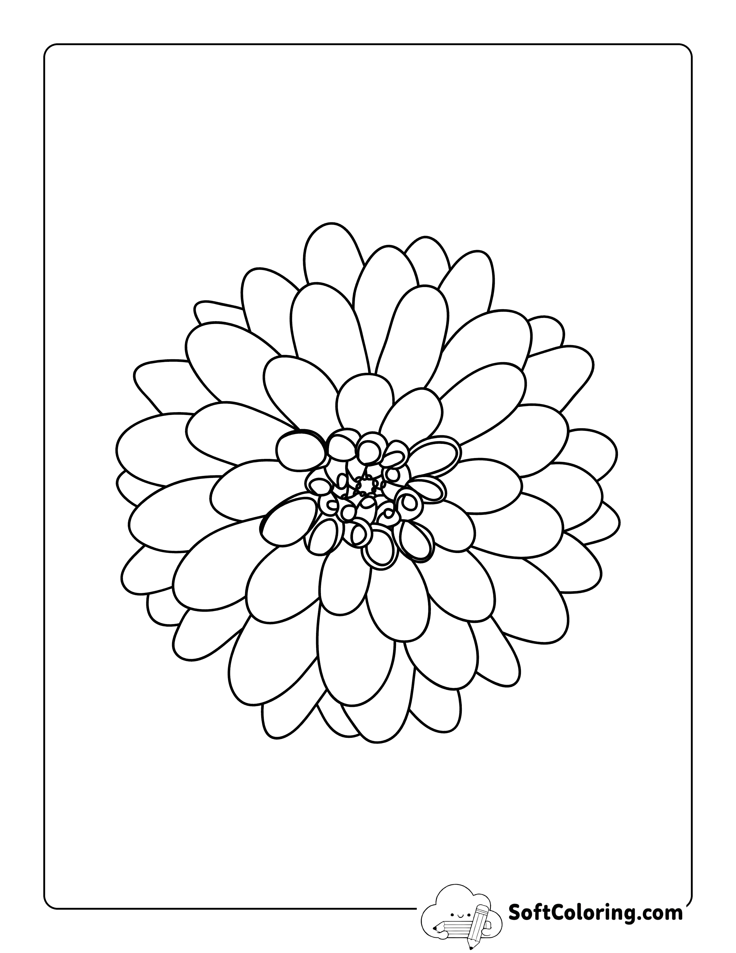 Dahlia Flower Template 6 inch