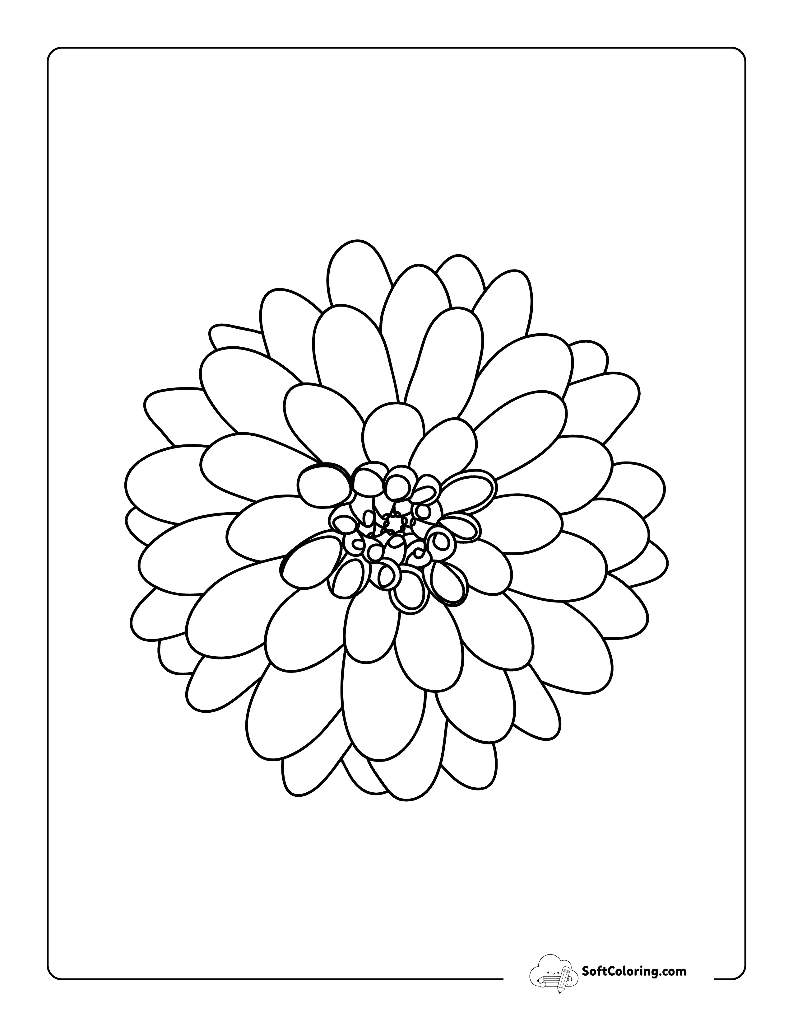 Dahlia Flower Template 6 Inch