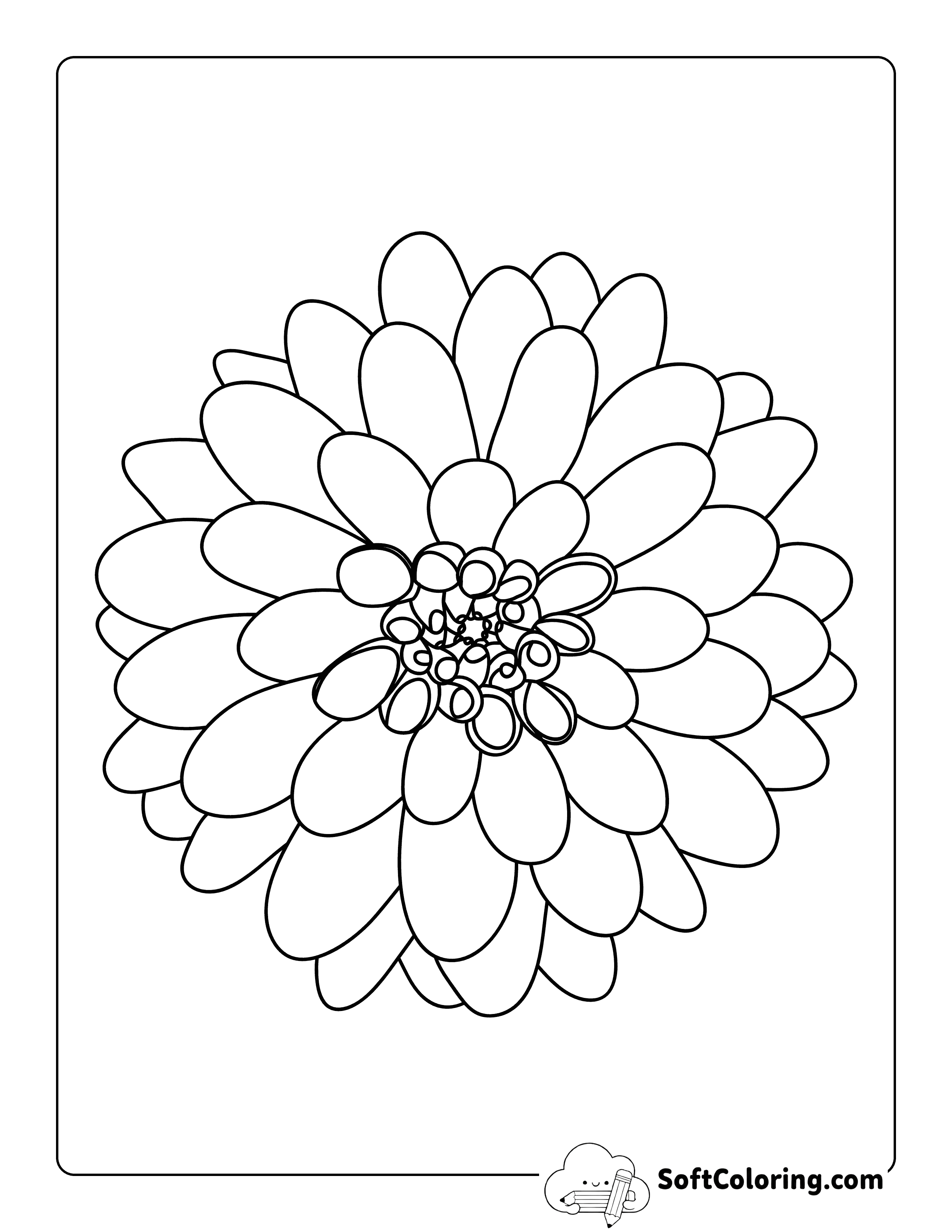 Dahlia Flower Template 7 inch