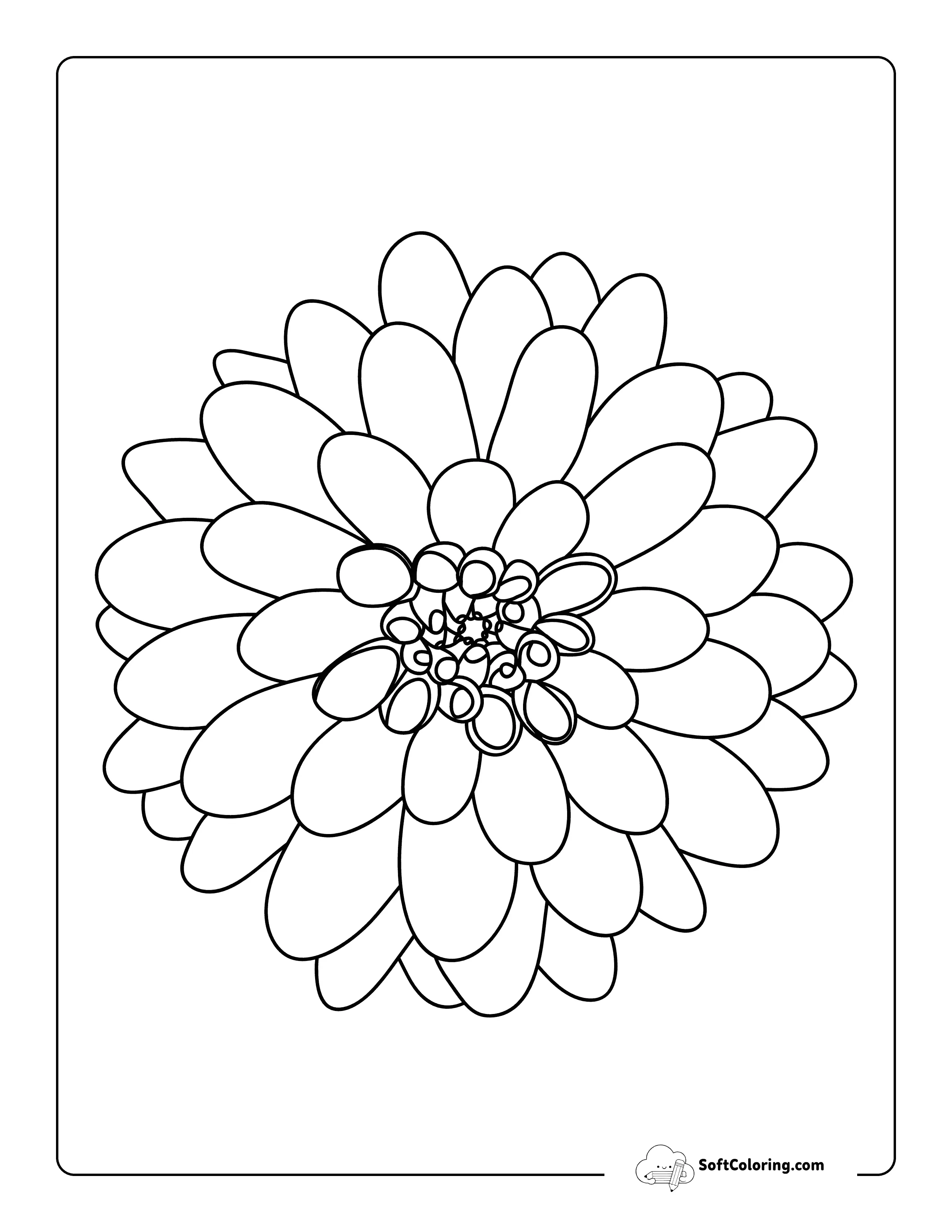 Dahlia Flower Template 7 Inch