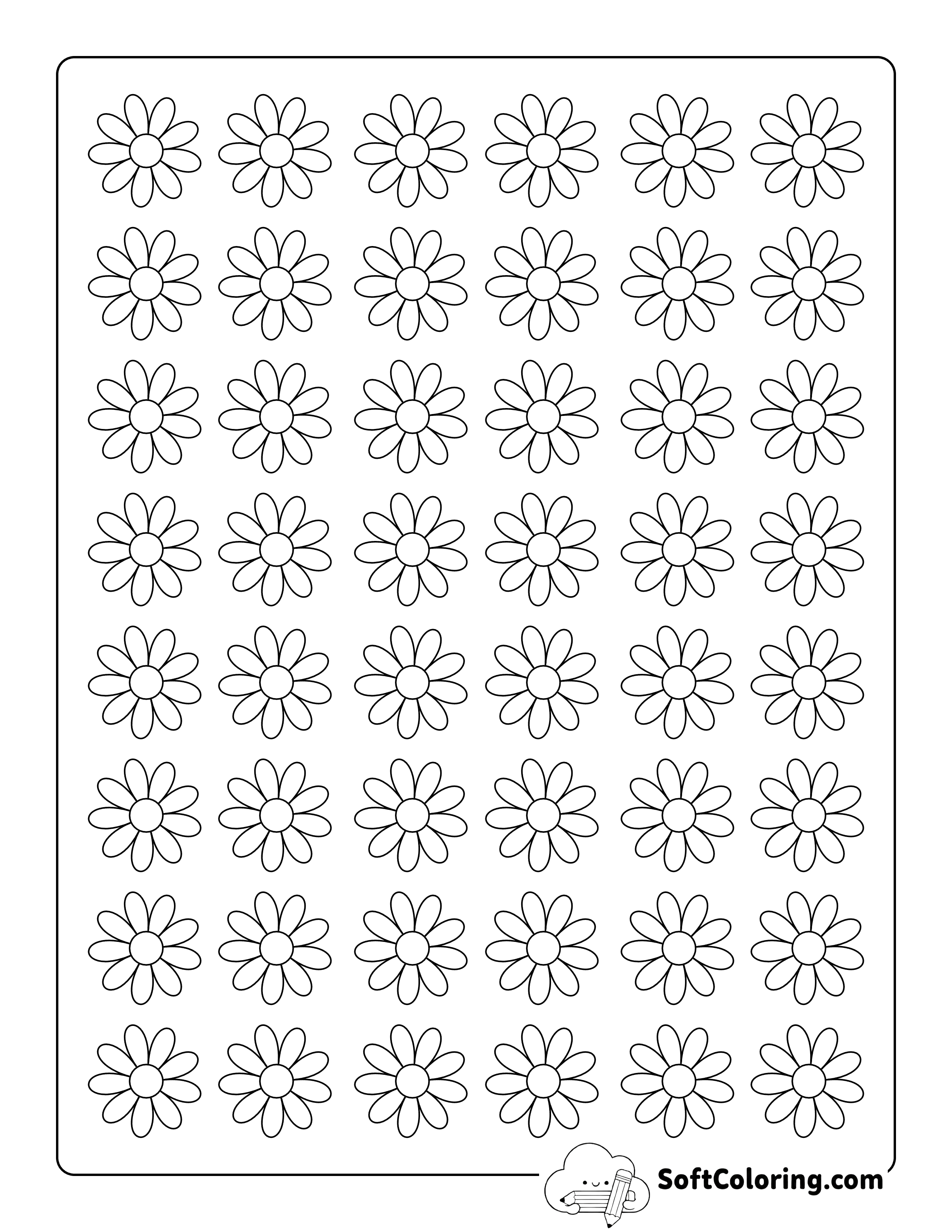 Daisy Flower Template 1 inch