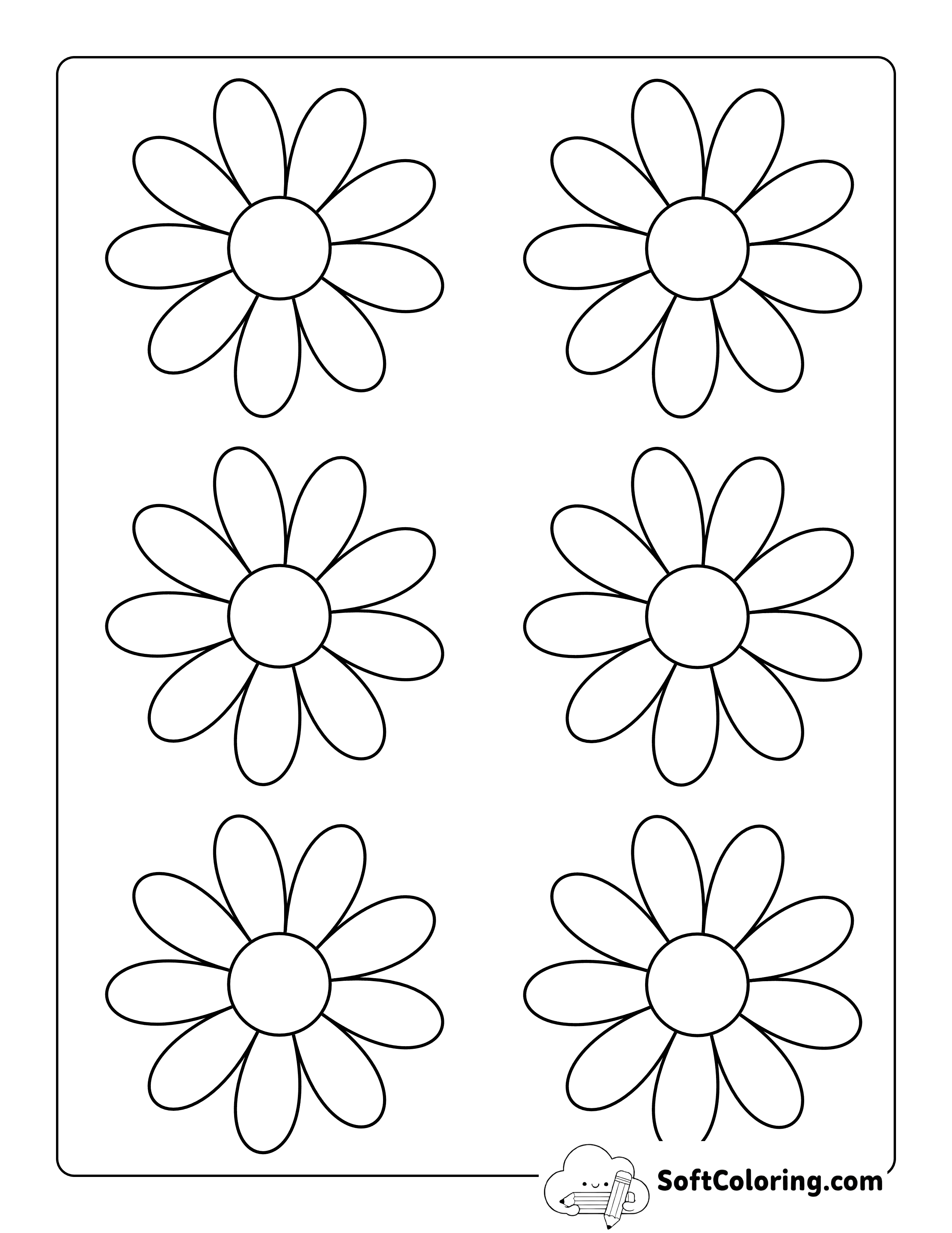 Daisy Flower Template 3 inch