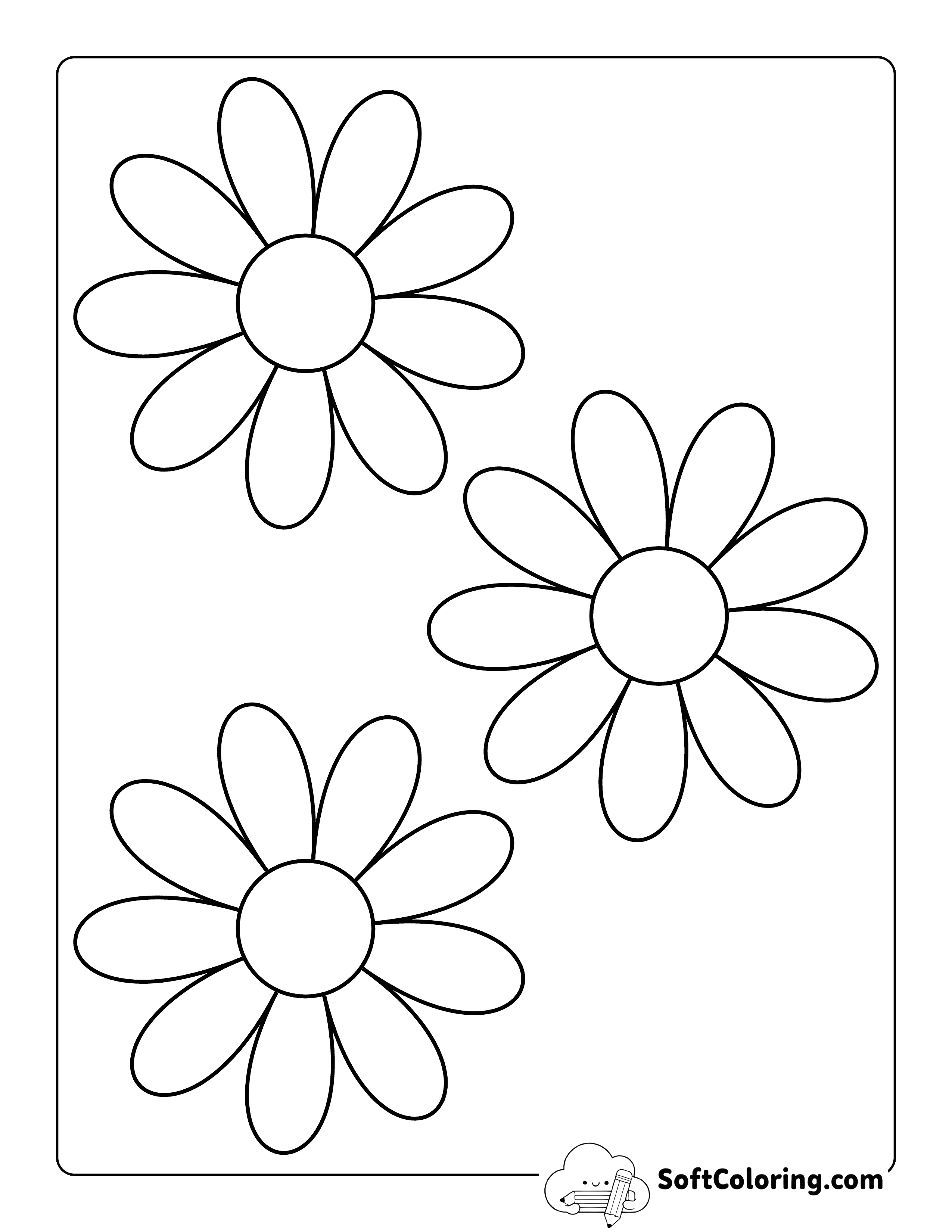 Daisy Flower Template 4 inch