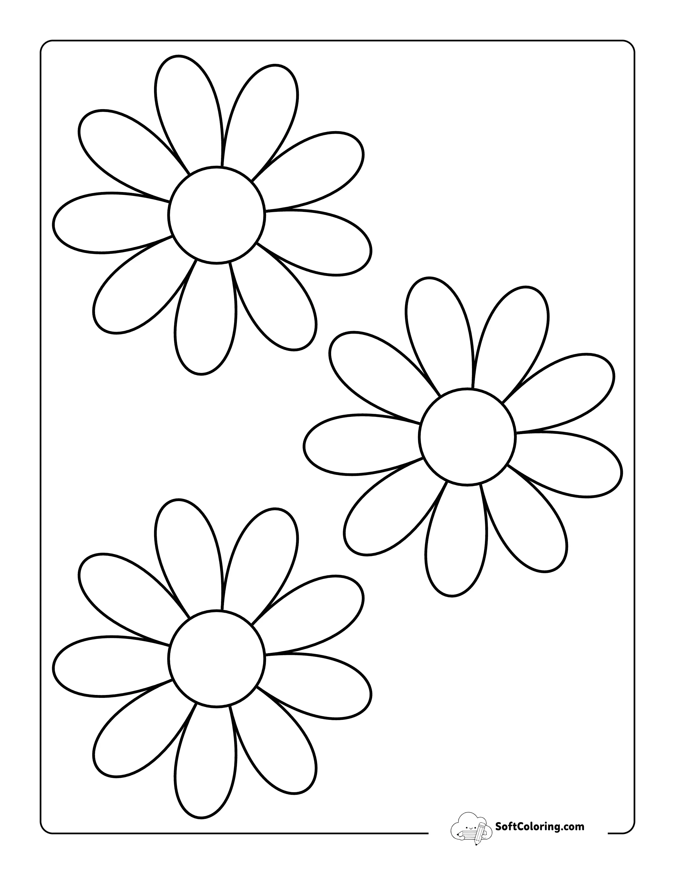 Daisy Flower Template 4 Inch