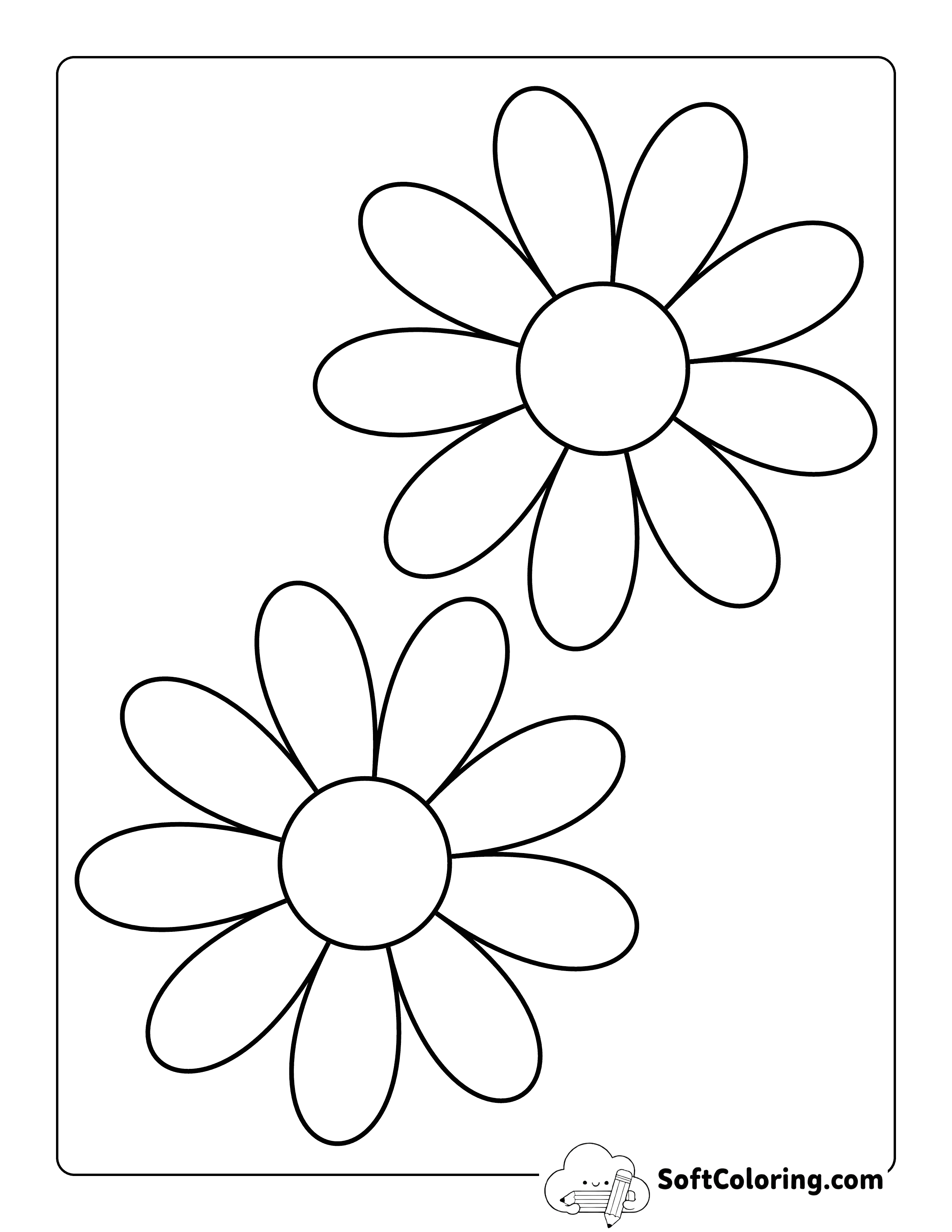 Daisy Flower Template 5 inch