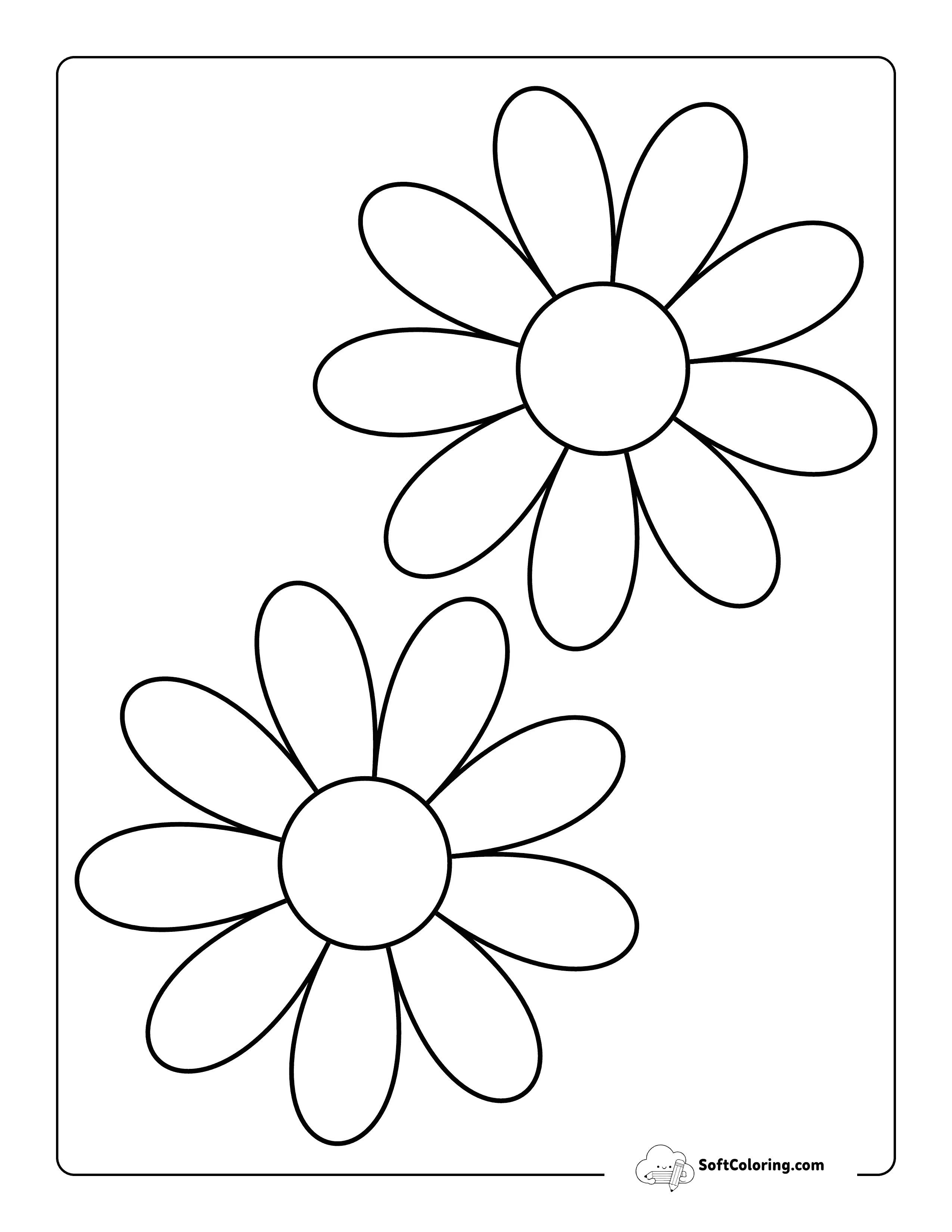 Daisy Flower Template 5 Inch
