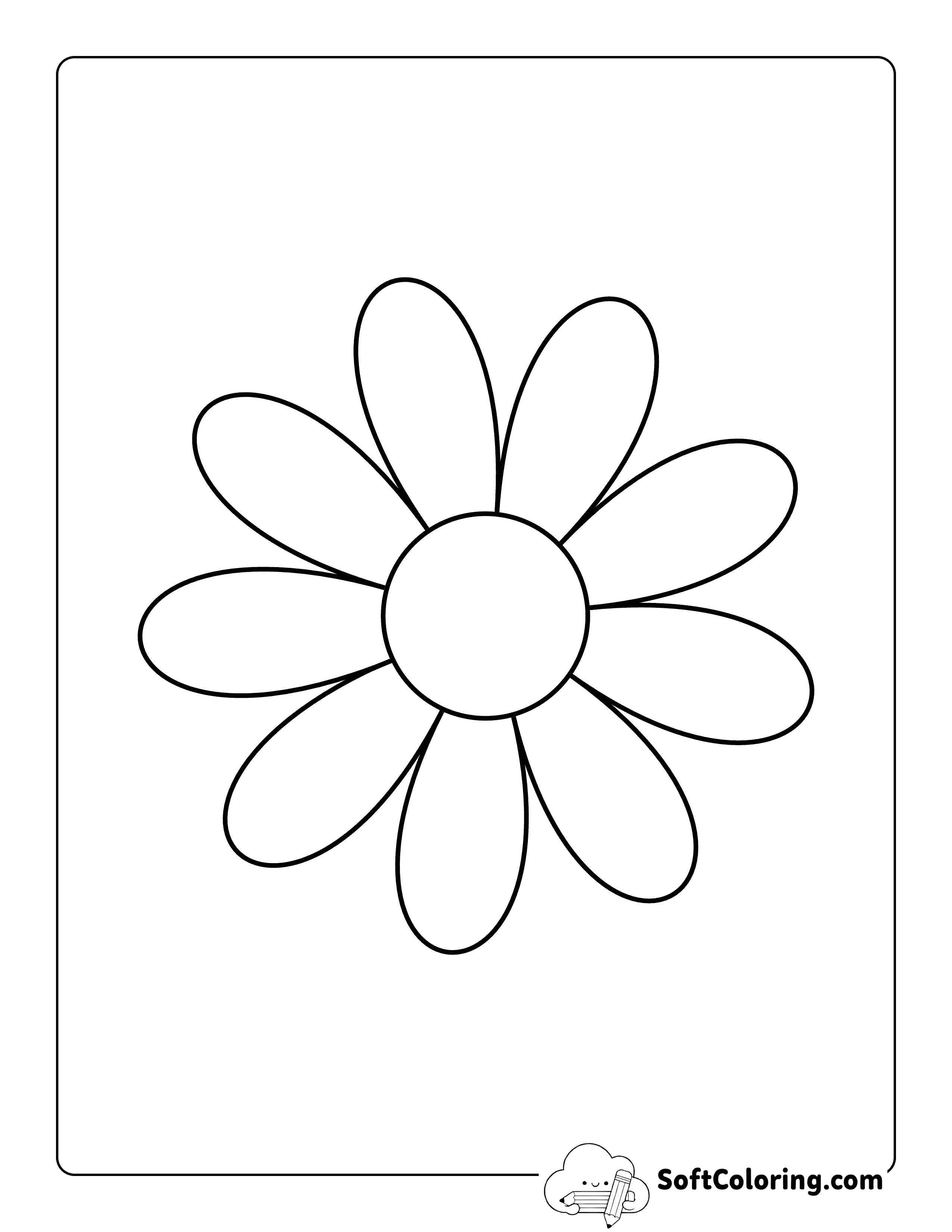 Daisy Flower Template 6 inch