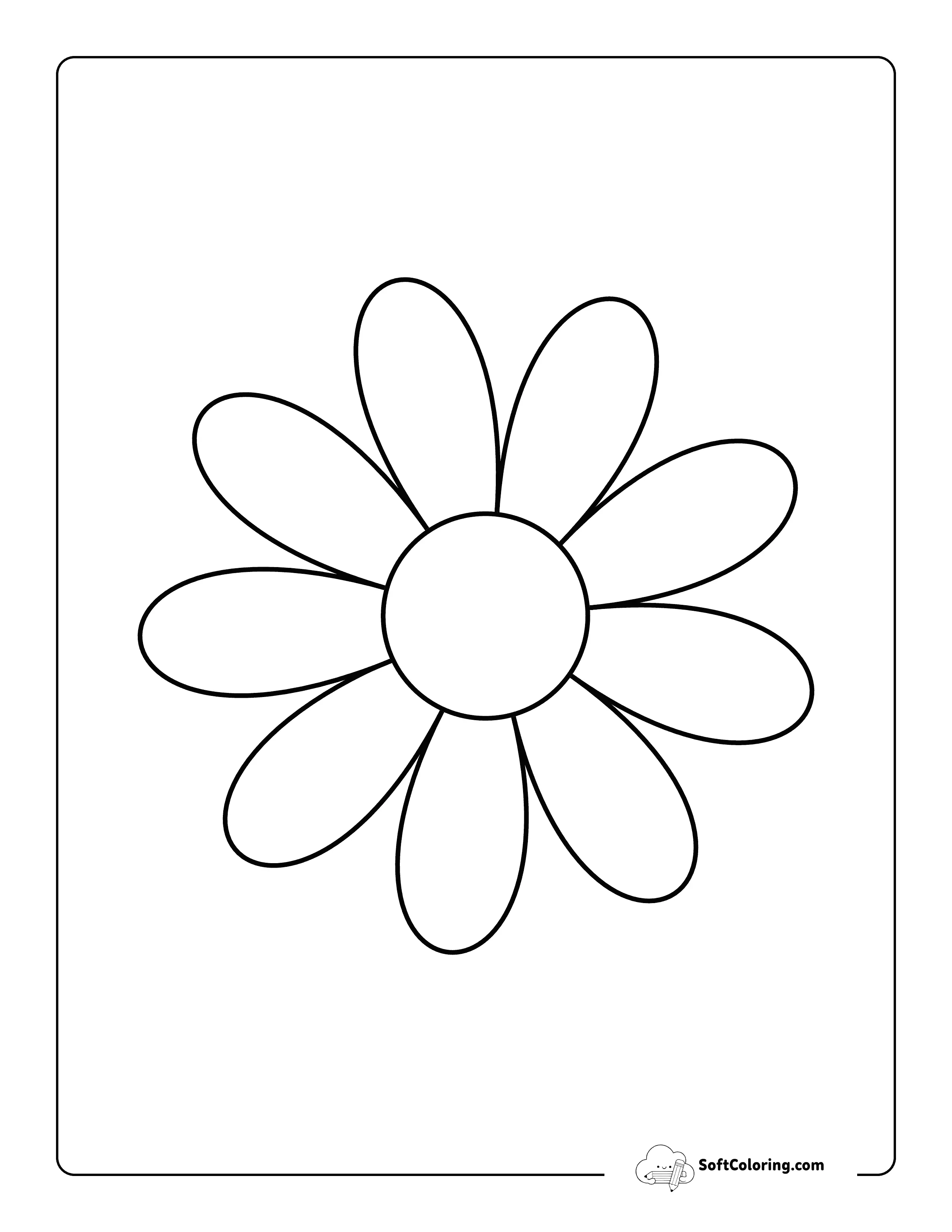 Daisy Flower Template 6 Inch
