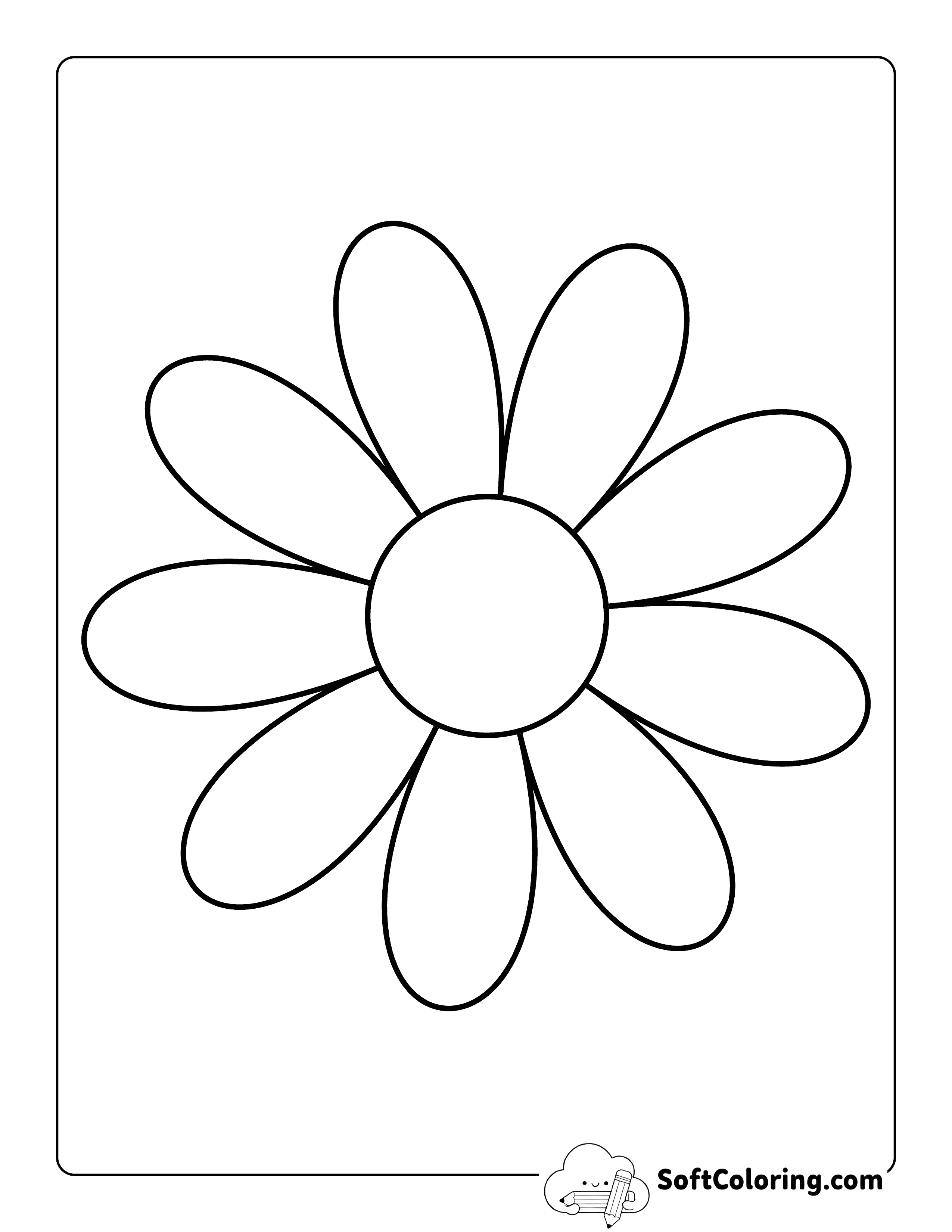 Daisy Flower Template 7 inch