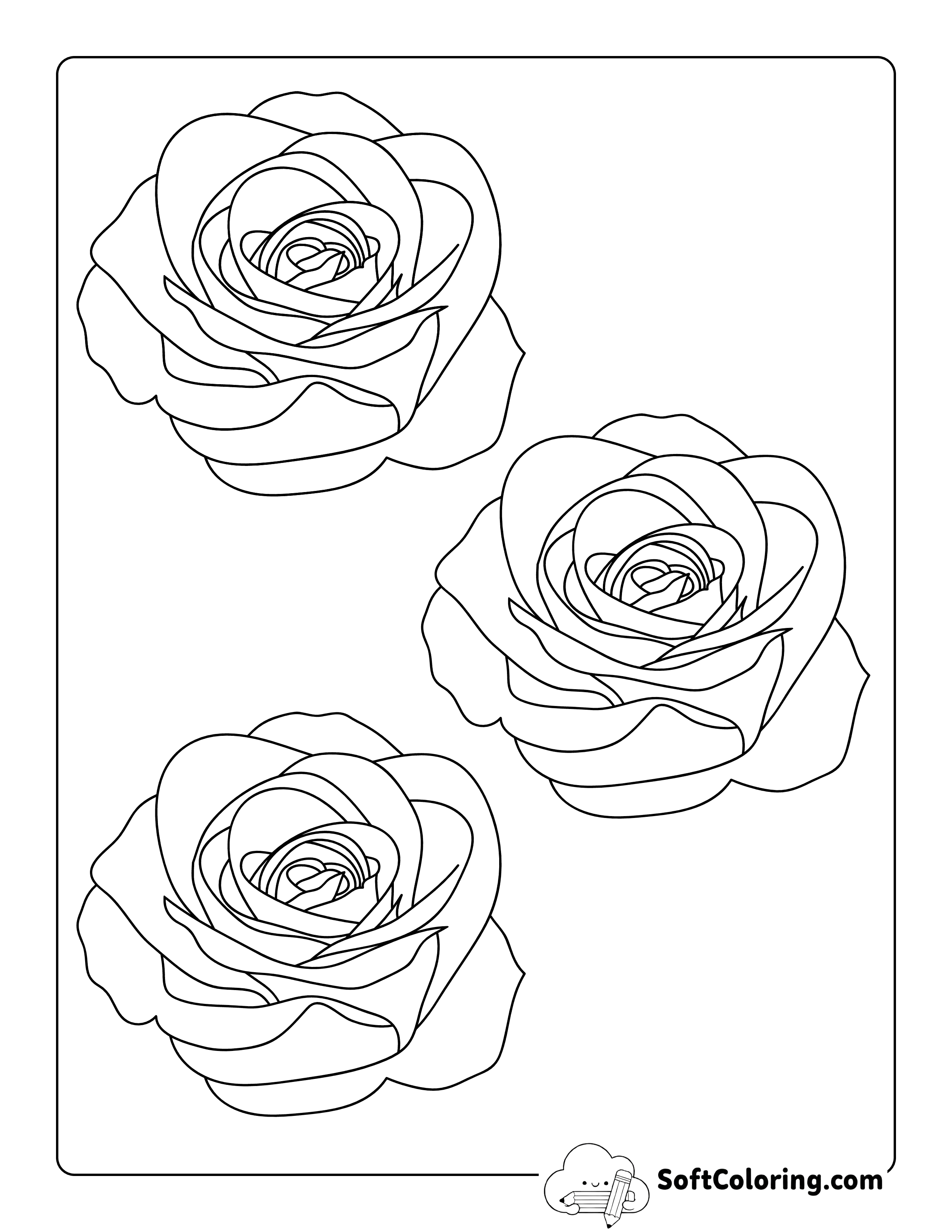 Rose Flower Template 4 inch