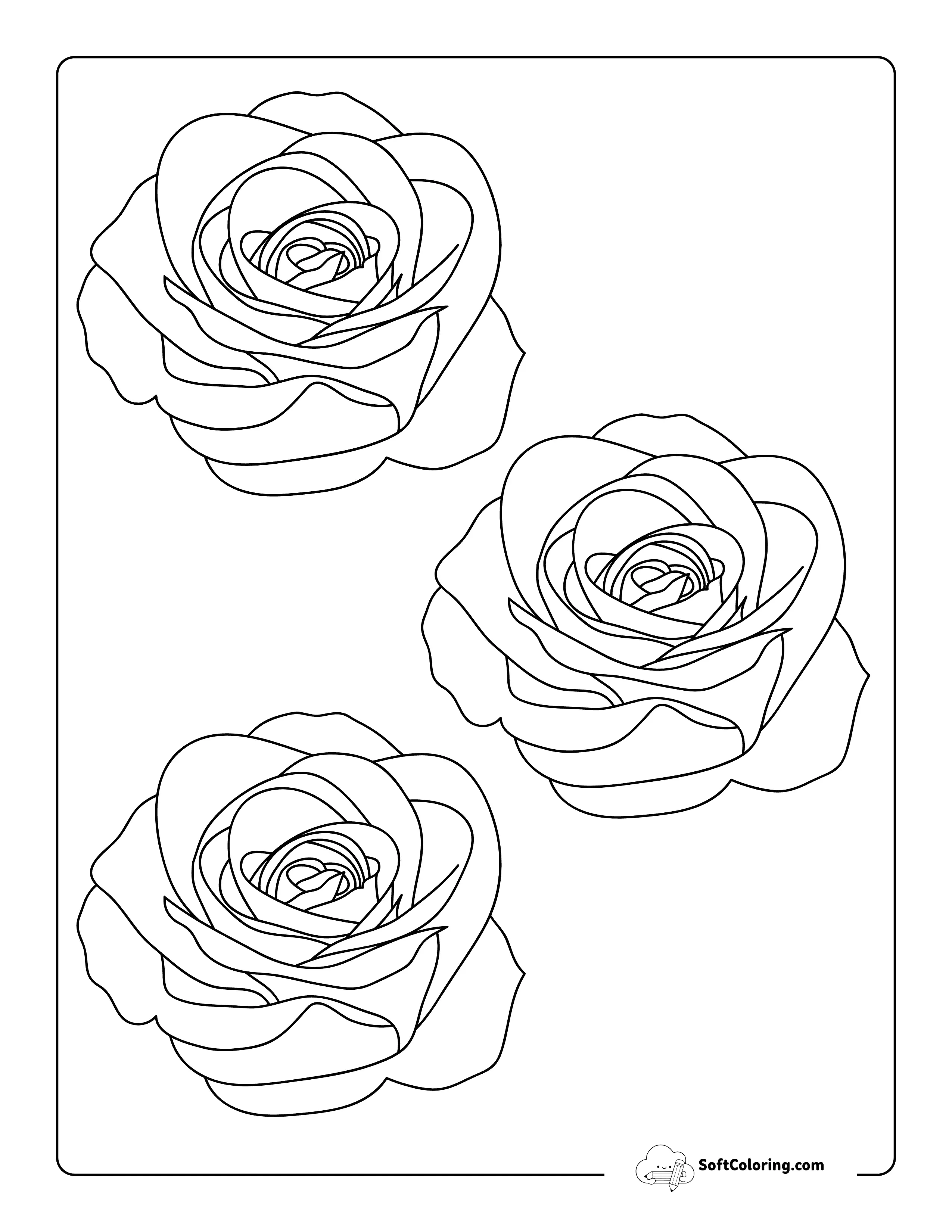 Rose Flower Template 4 Inch