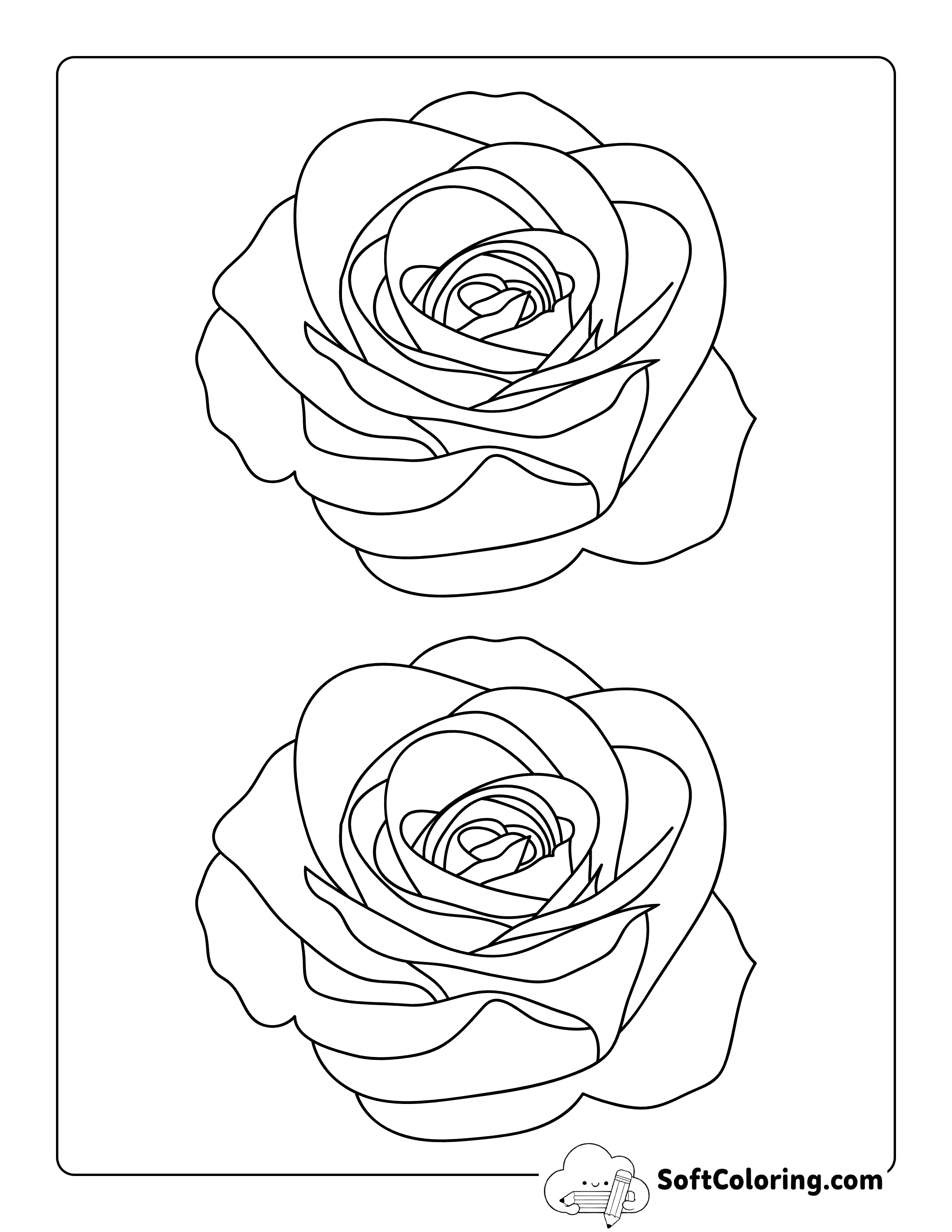 Rose Flower Template 5 inch