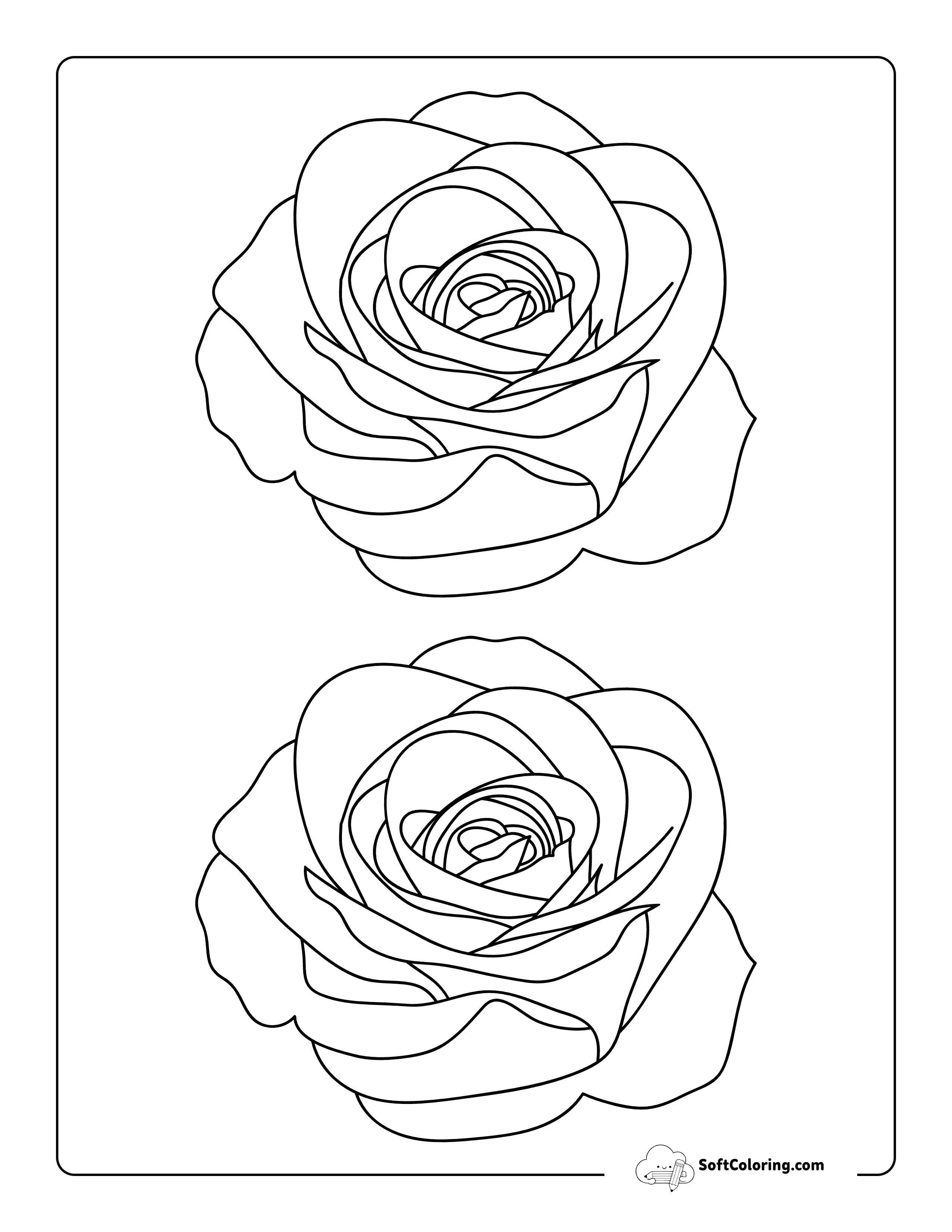 Rose Flower Template 5 Inch