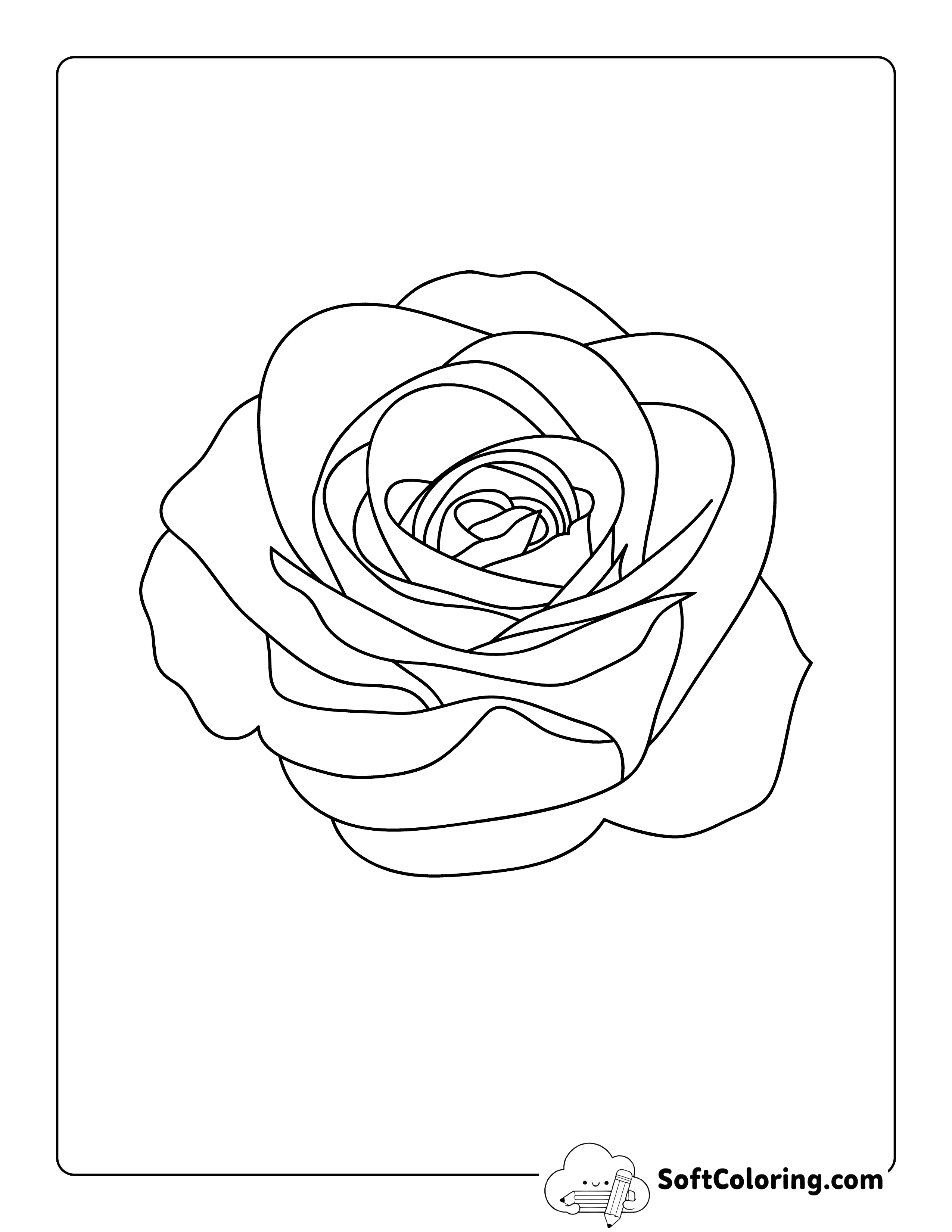 Rose Flower Template 6 inch