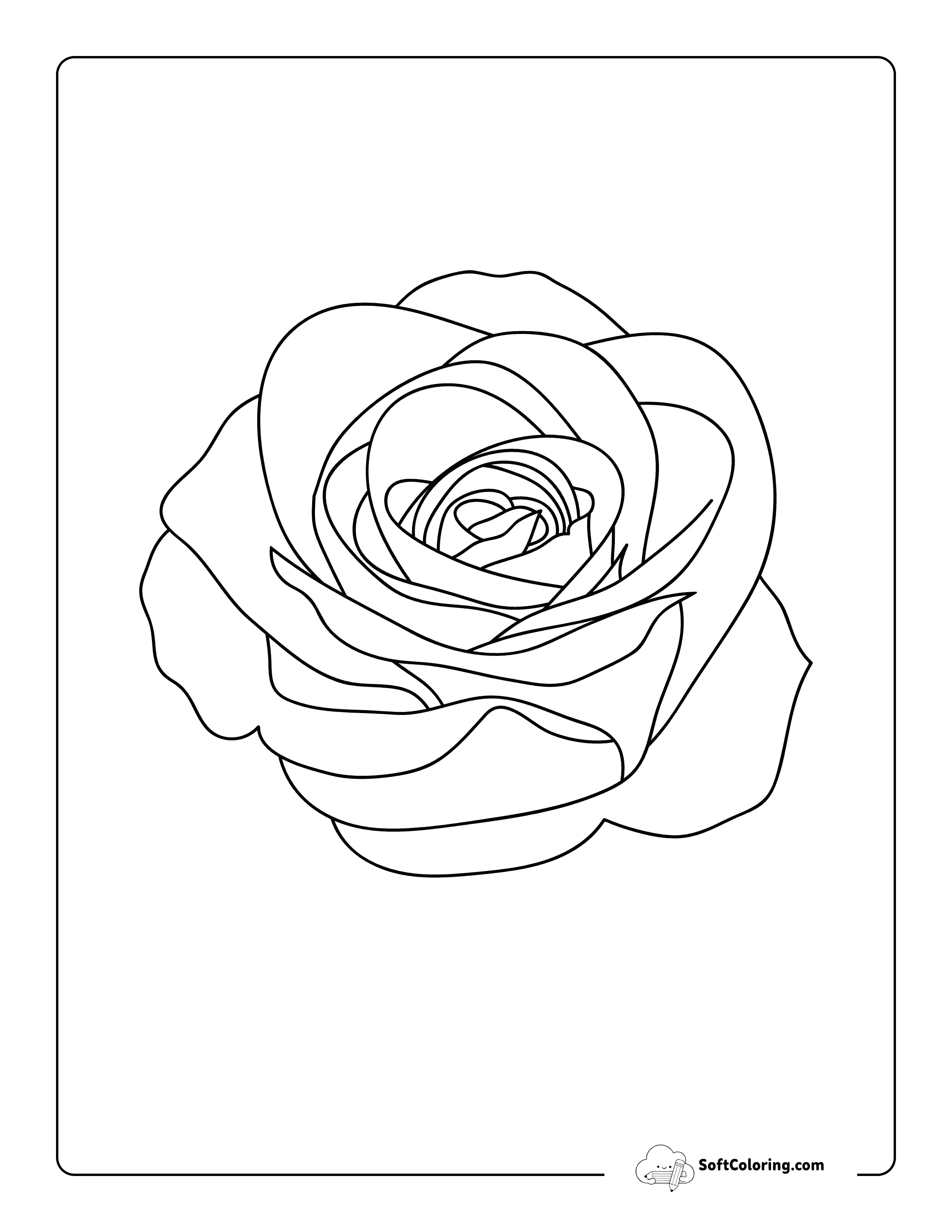 Rose Flower Template 6 Inch