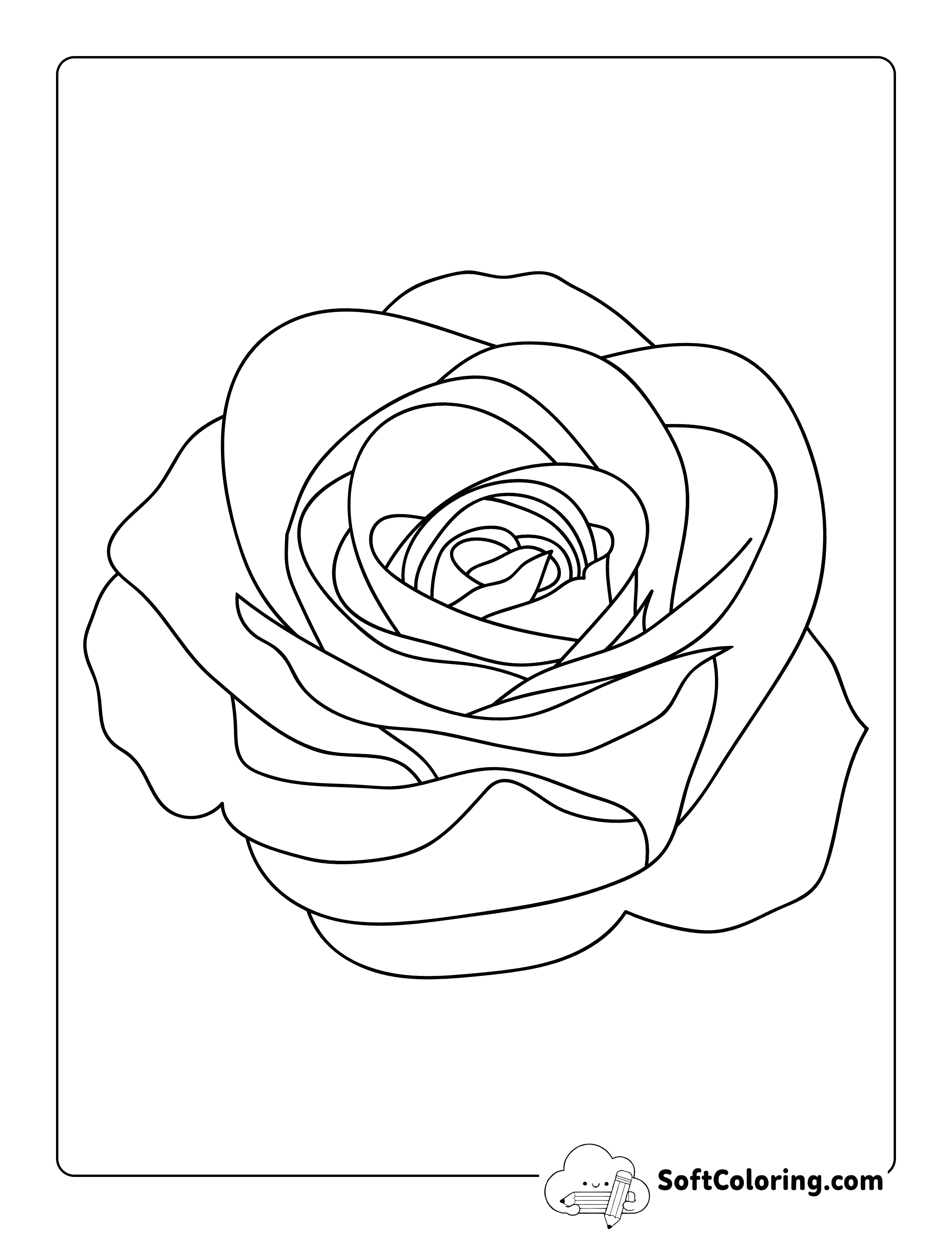 Rose Flower Template 7 inch