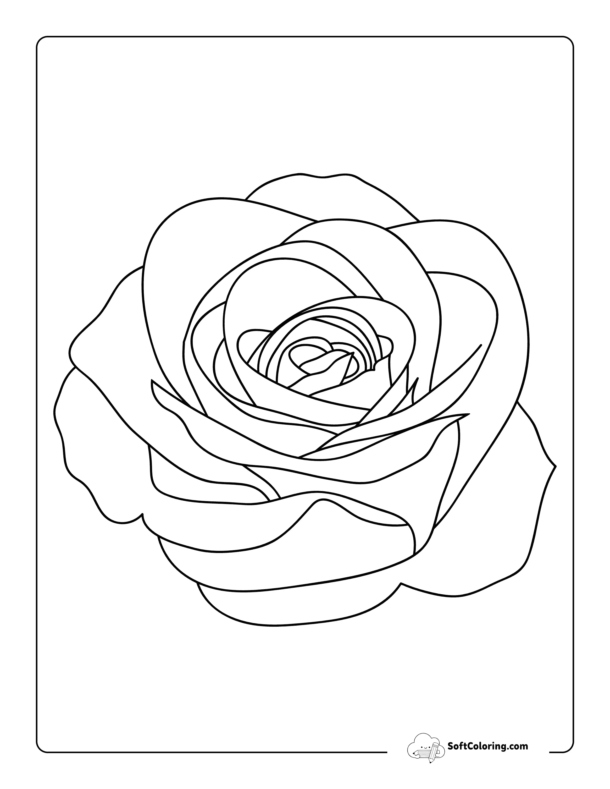 Rose Flower Template 7 Inch